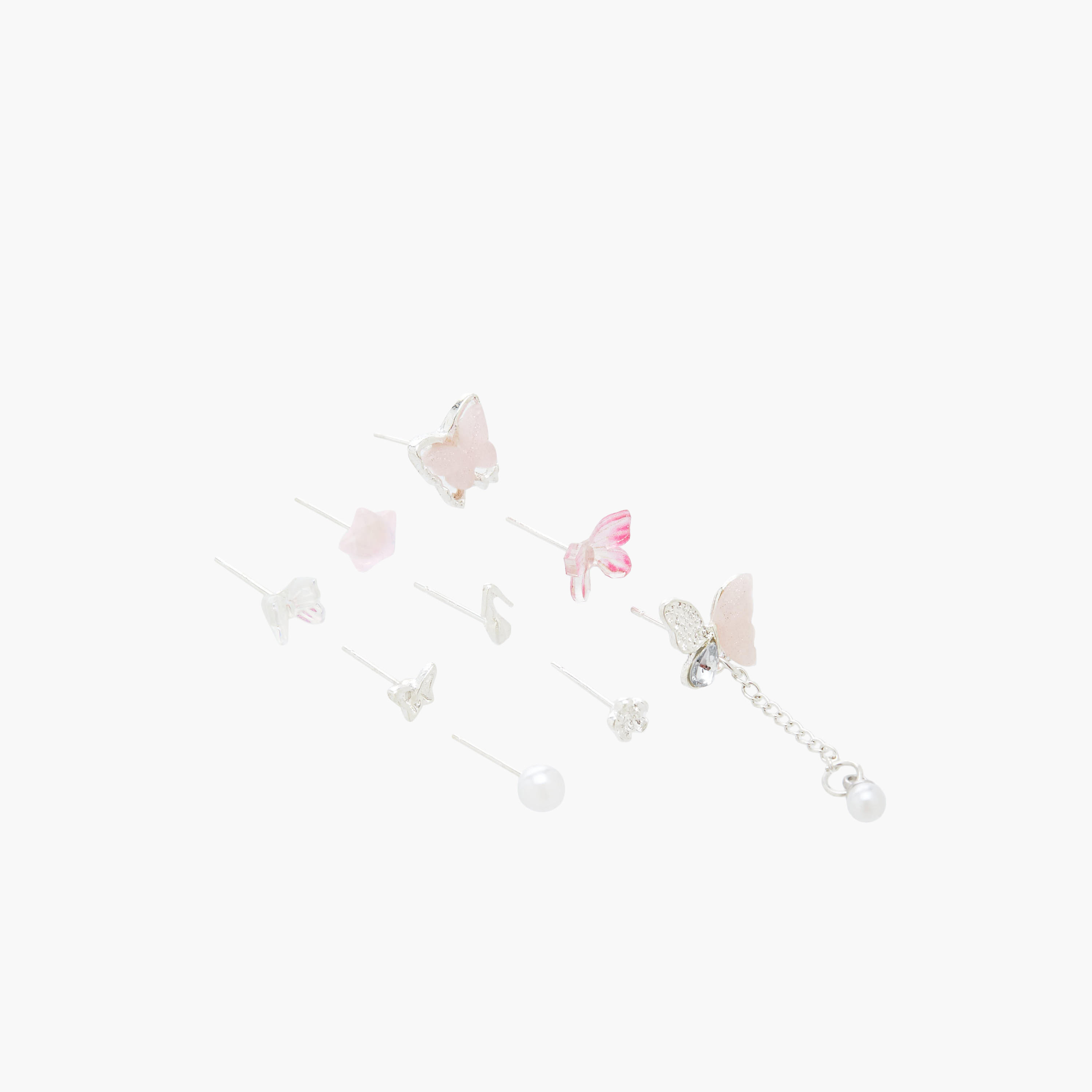 Pack of 9 Silver Tone Assorted Earrings with Pushback Closure-women-watchesandjewellery-jewellery-earrings-image-2