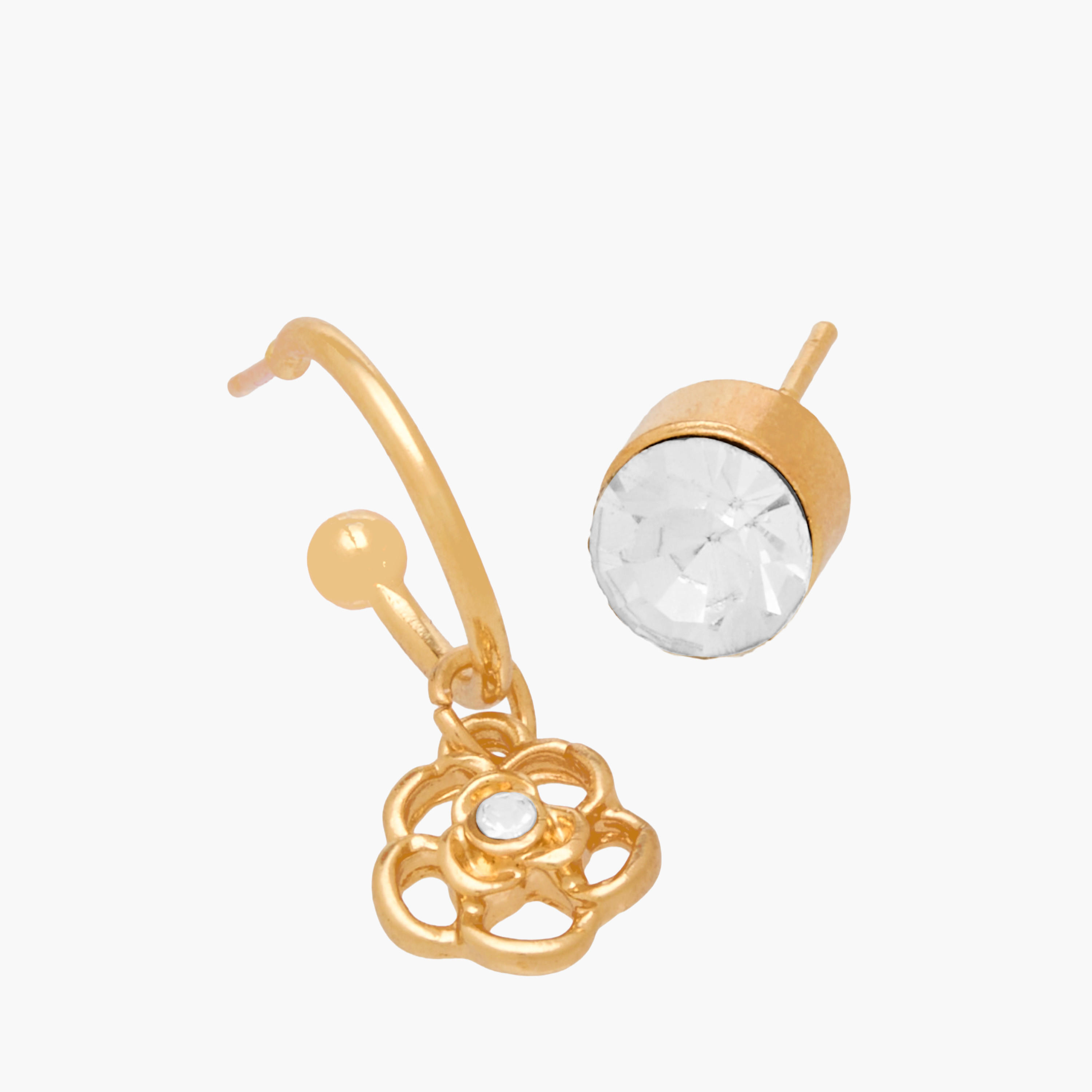 Pack of 9 Metallic Embellished Earrings with Pushback Closure-women-watchesandjewellery-jewellery-earrings-image-4