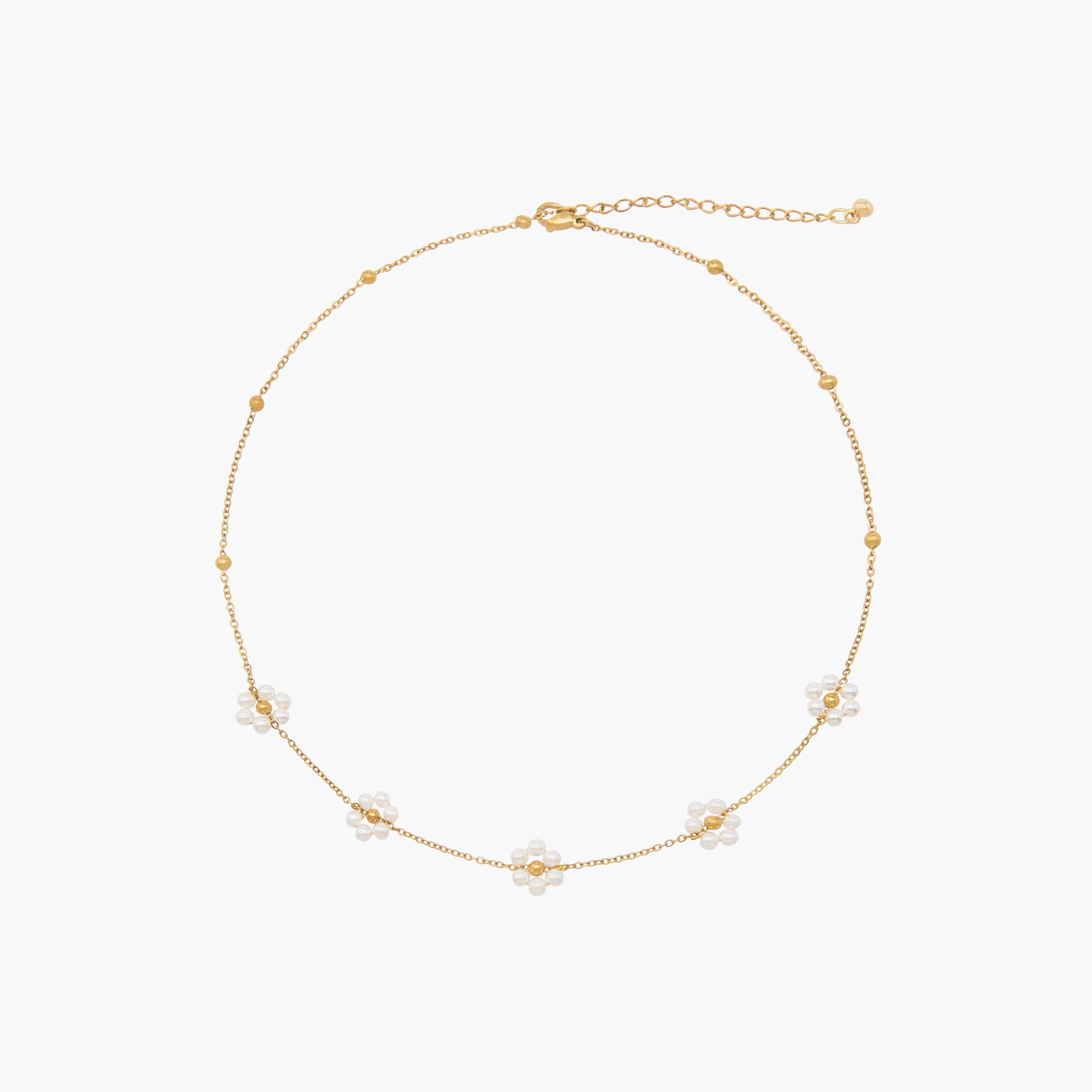 Gold Tone Necklace with Floral Embellishment-women-watchesandjewellery-jewellery-necklacesandpendants-image-1