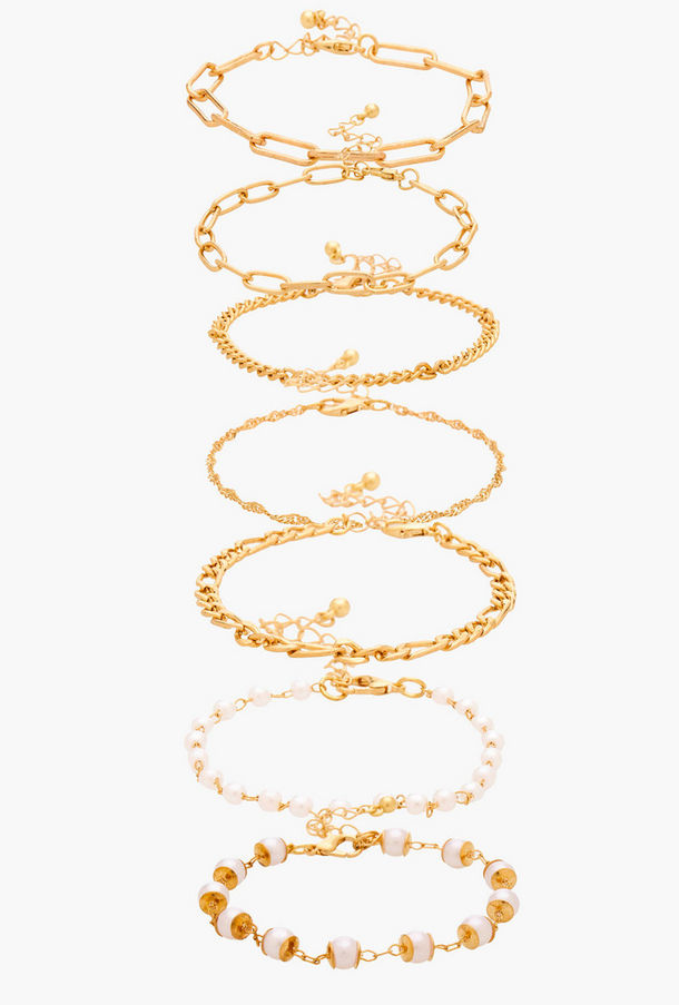 Set of 8 Metallic Lobster Closure Bracelet-women-image-1