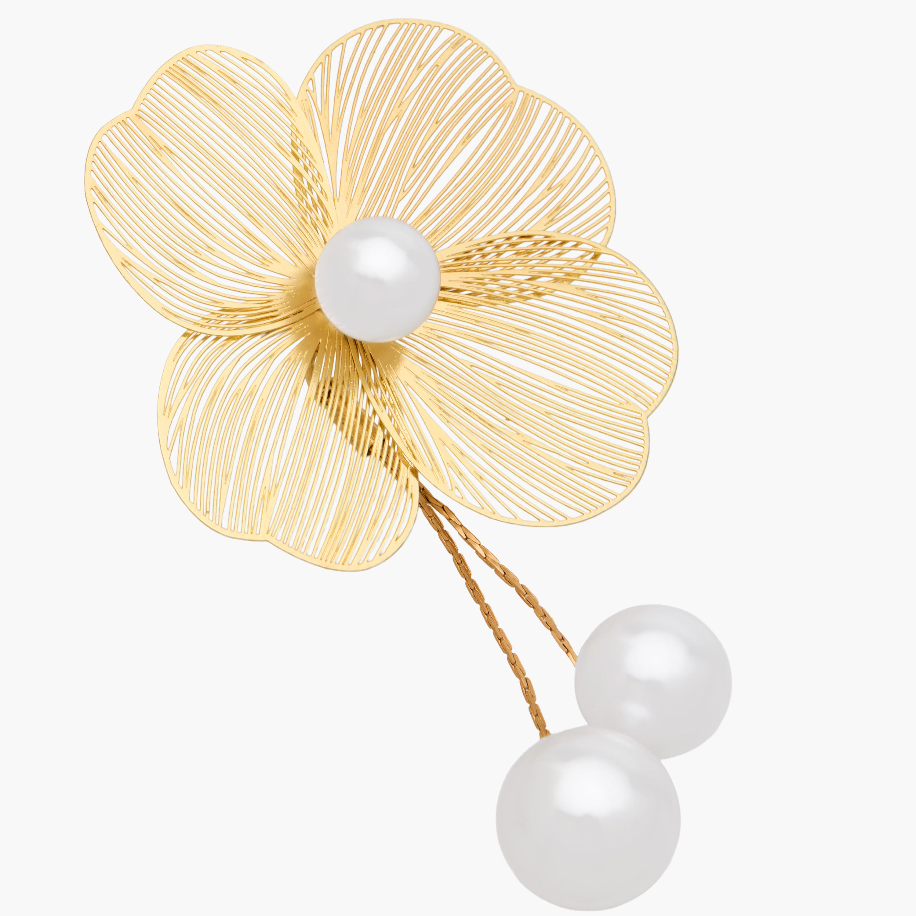 Metallic Floral Earrings with Pushback Closure-women-watchesandjewellery-jewellery-earrings-image-4
