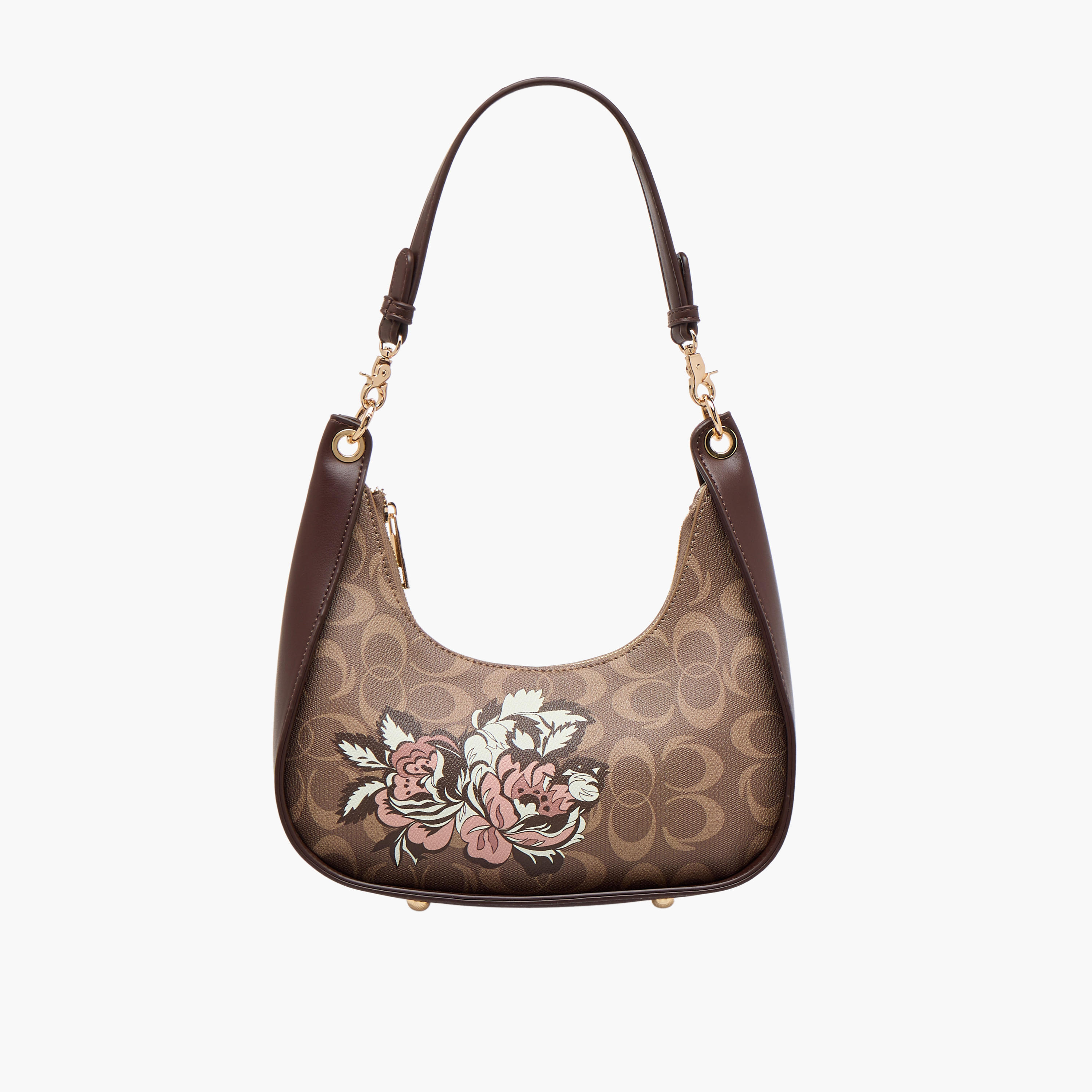 Sasha Tia Floral Print Shoulder Bag with Zip Closure-women-bagsandwallets-handbags-image-1
