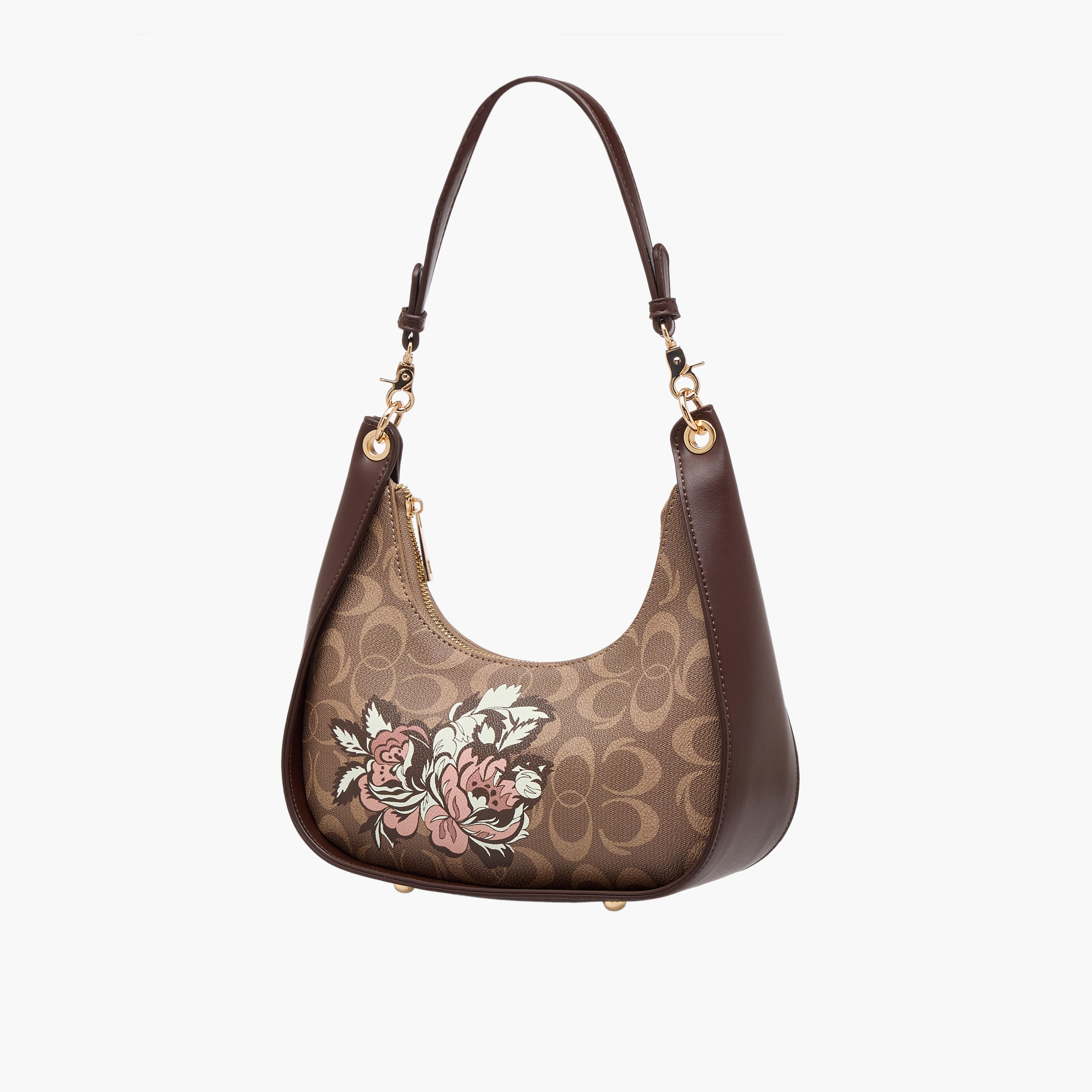 Sasha Tia Floral Print Shoulder Bag with Zip Closure-women-bagsandwallets-handbags-image-3