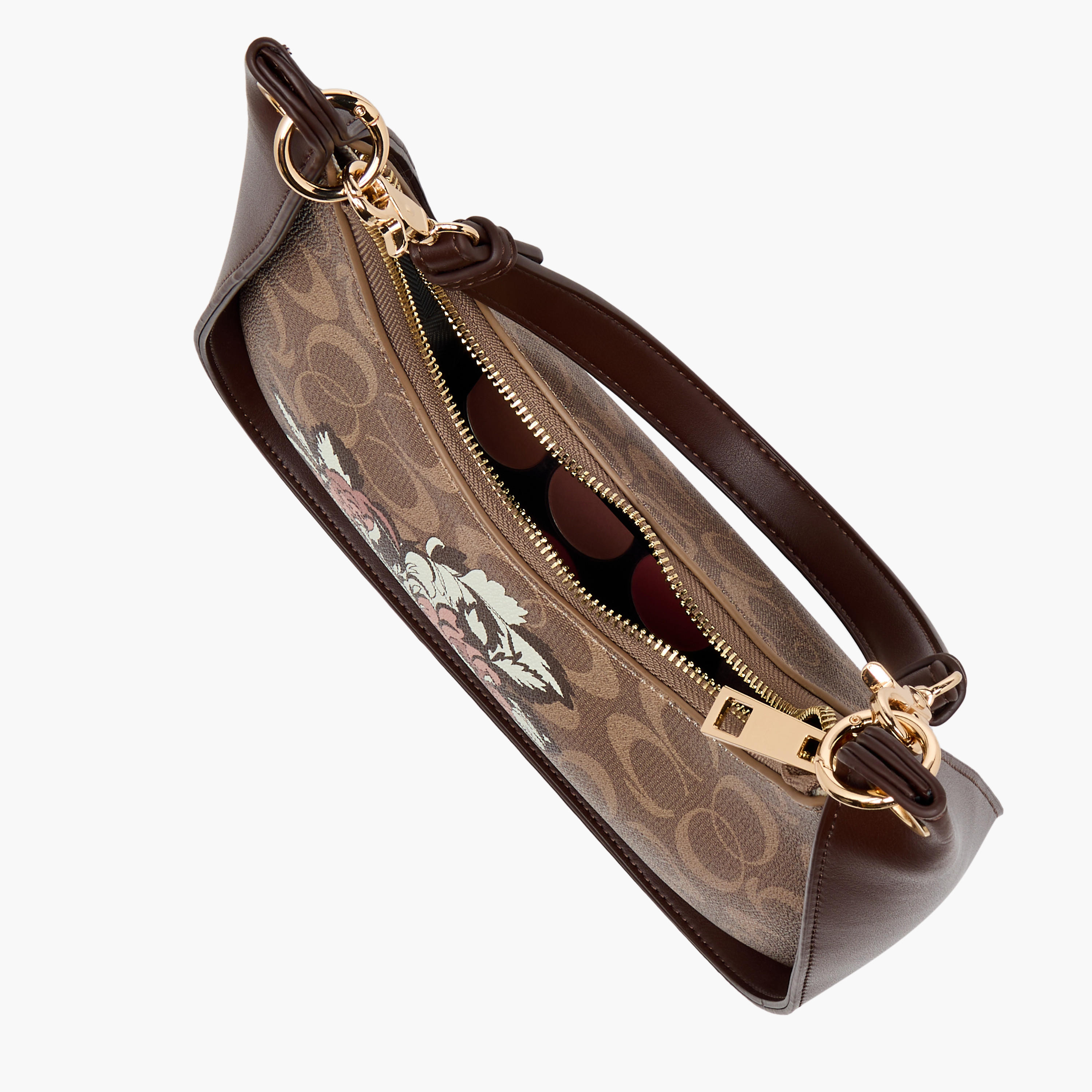 Sasha Tia Floral Print Shoulder Bag with Zip Closure-women-bagsandwallets-handbags-image-8