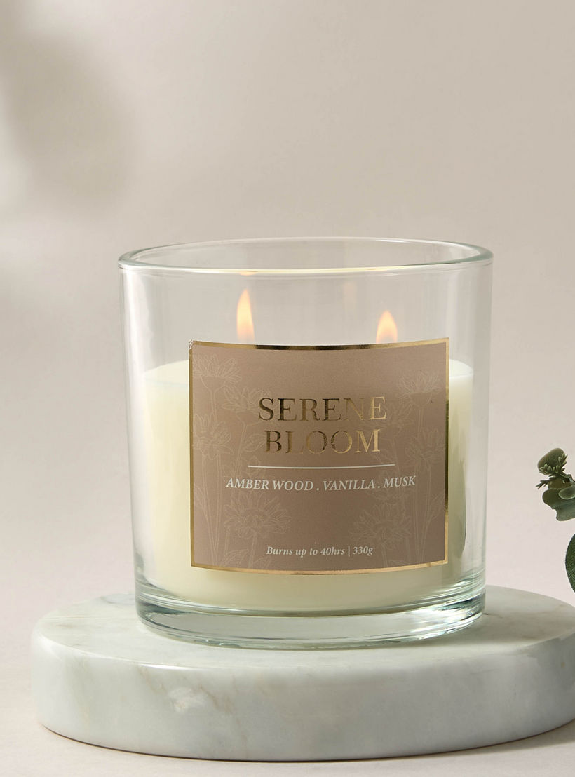 Aura Luxe Jar Candle 330gms Serene Bloom- Clear-household-homefragrance-candles-image-4