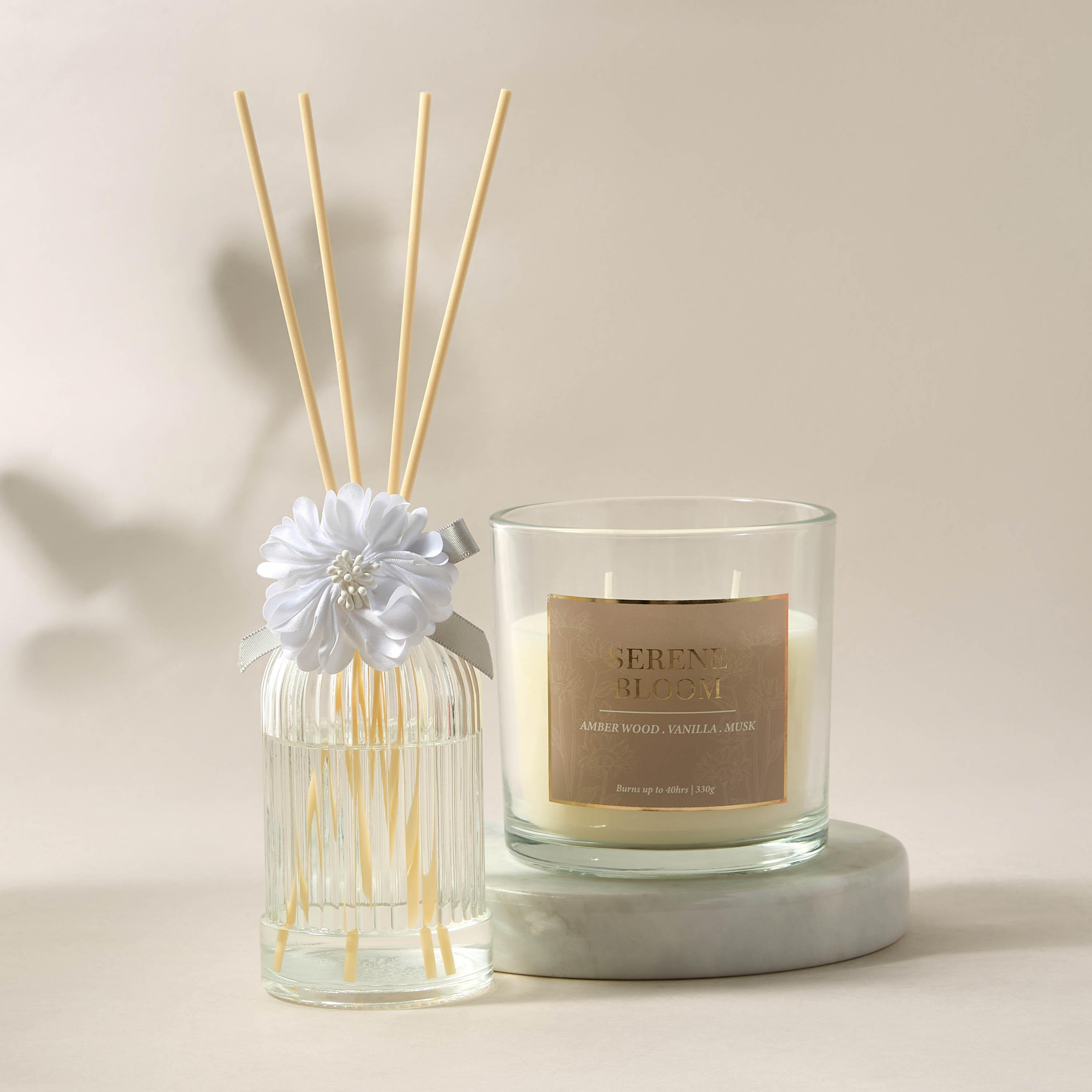 Aura Luxe Jar Candle 330gms Serene Bloom- Clear-household-homefragrance-candles-image-5