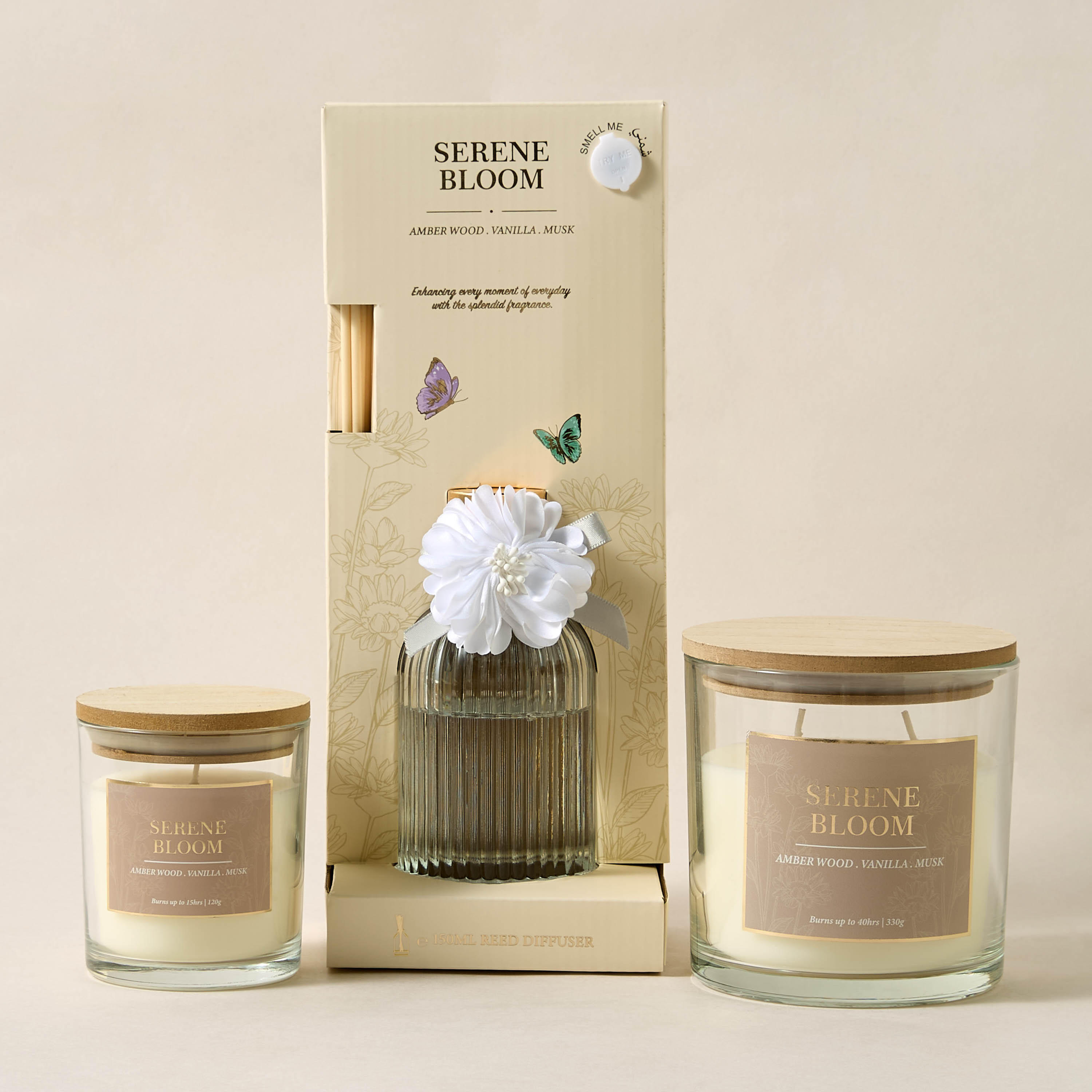 Aura Luxe Jar Candle 330gms Serene Bloom- Clear-household-homefragrance-candles-image-7