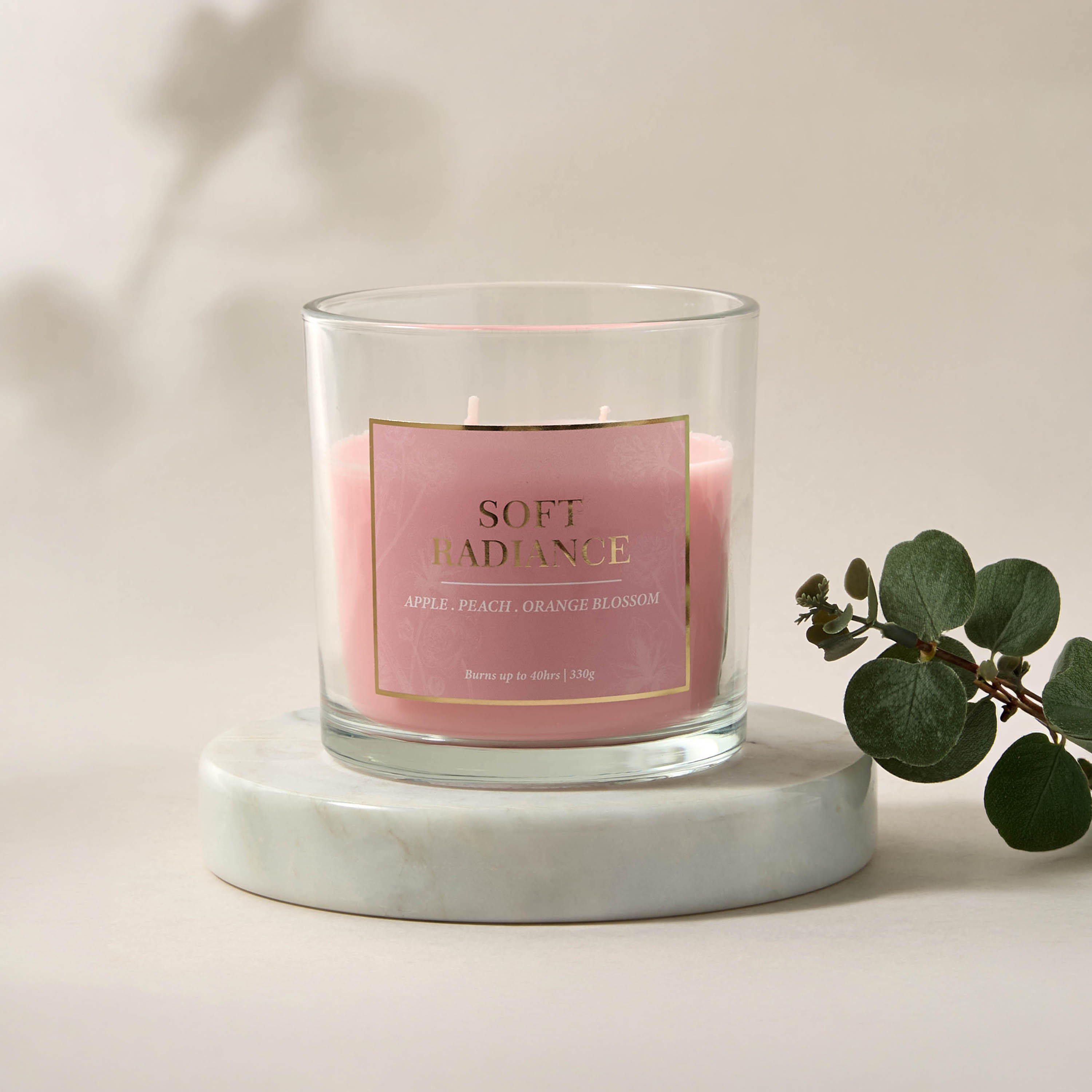 Aura Luxe Jar Candle 330gms Soft Radiance- Pink-household-homefragrance-candles-image-1