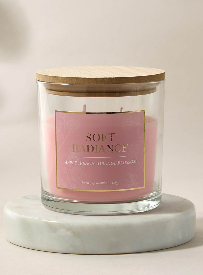 Aura Luxe Jar Candle 330gms Soft Radiance- Pink-household-homefragrance-candles-image-2