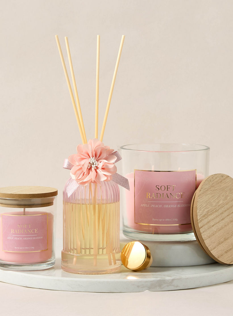 Aura Luxe Jar Candle 330gms Soft Radiance- Pink-household-homefragrance-candles-image-6