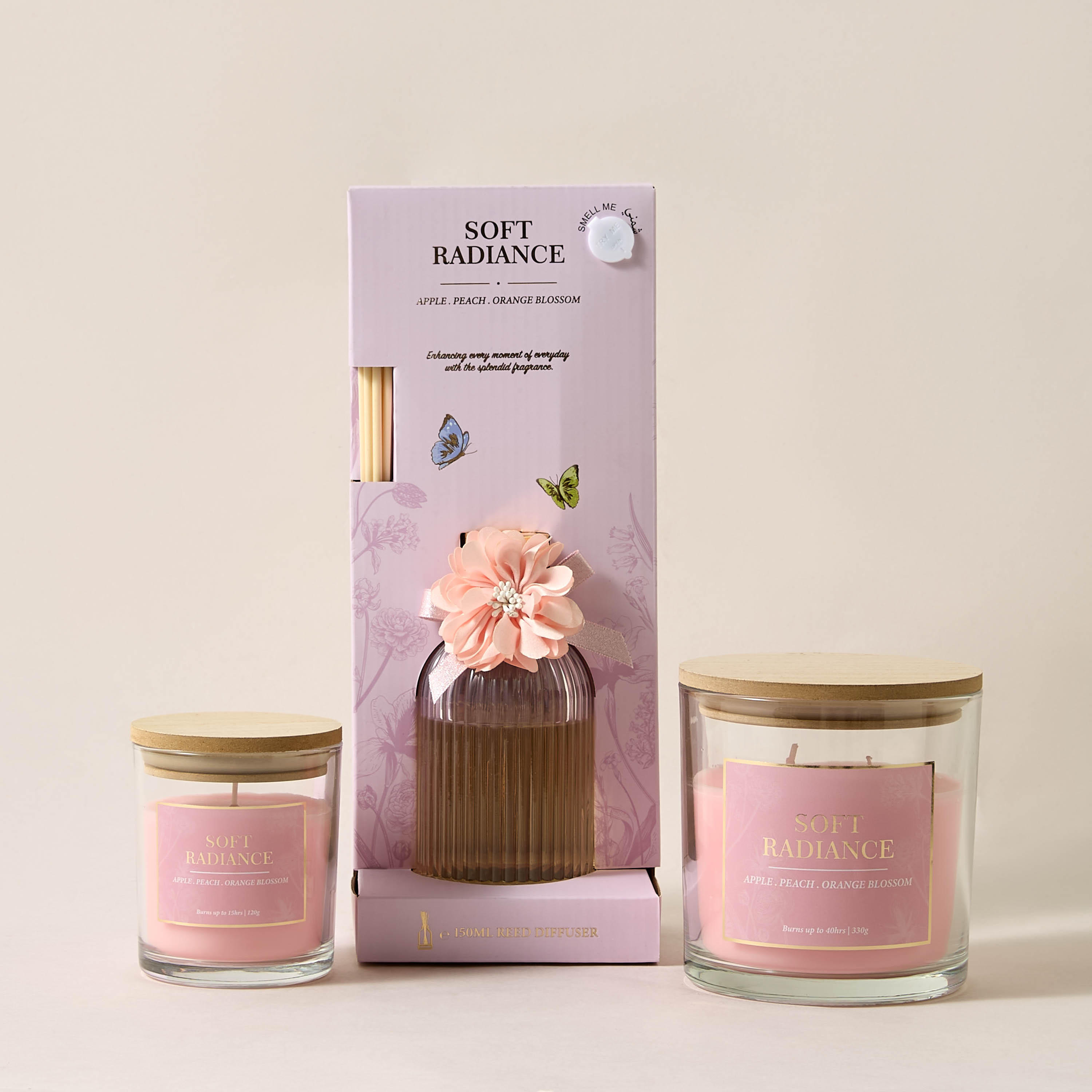 Aura Luxe Jar Candle 330gms Soft Radiance- Pink-household-homefragrance-candles-image-7