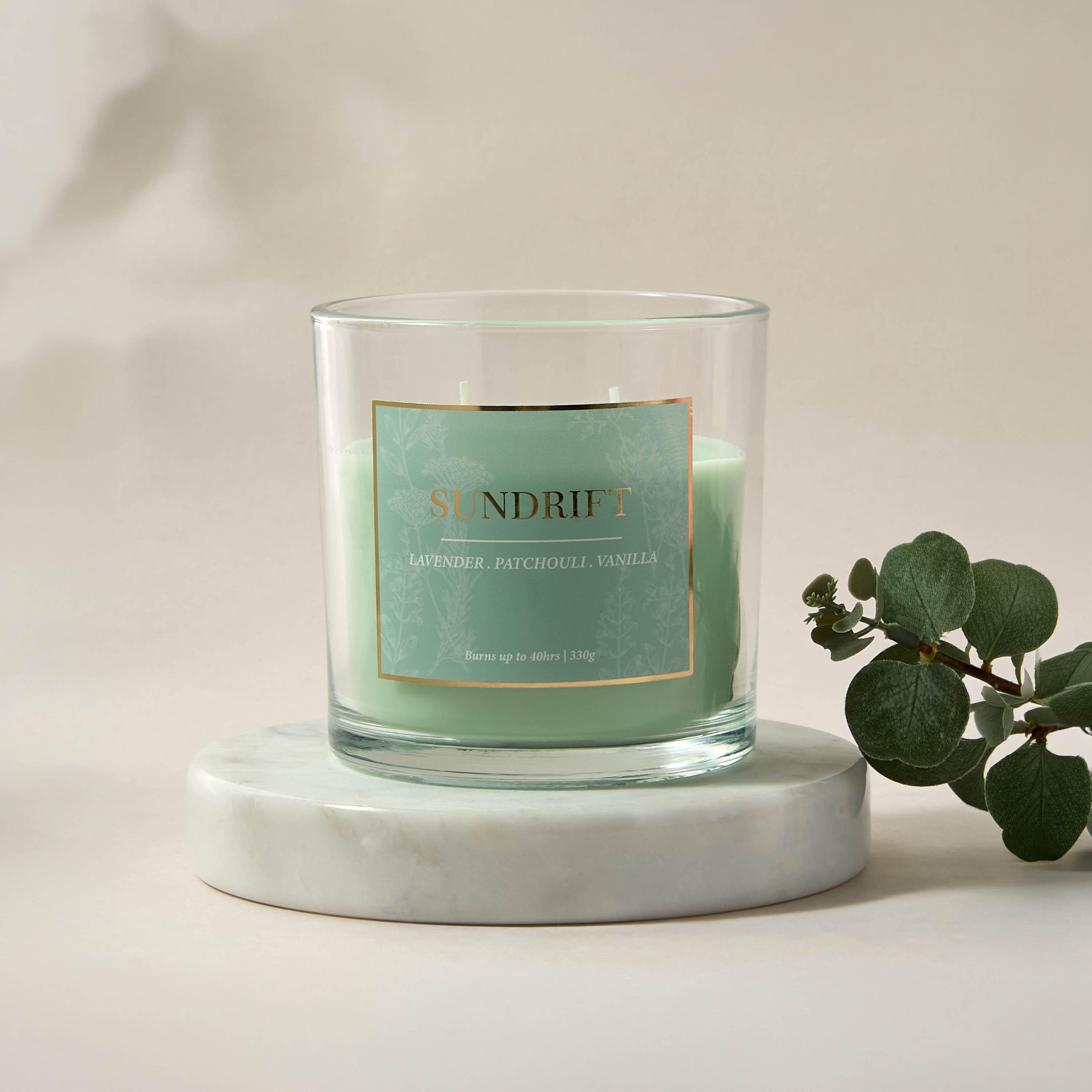Aura Luxe Jar Candle 330gms Sundrift- Green-household-homefragrance-candles-image-1