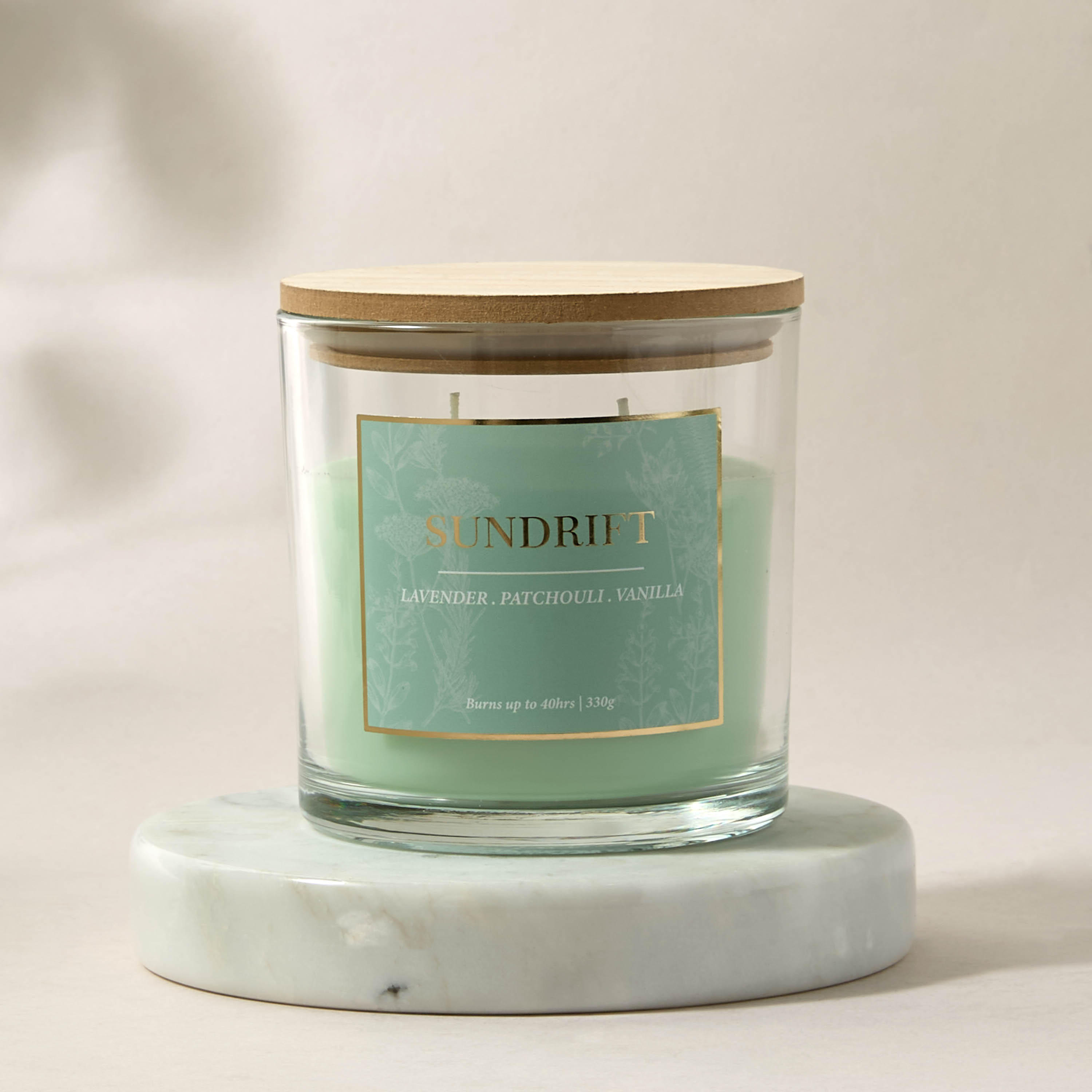 Aura Luxe Jar Candle 330gms Sundrift- Green-household-homefragrance-candles-image-2