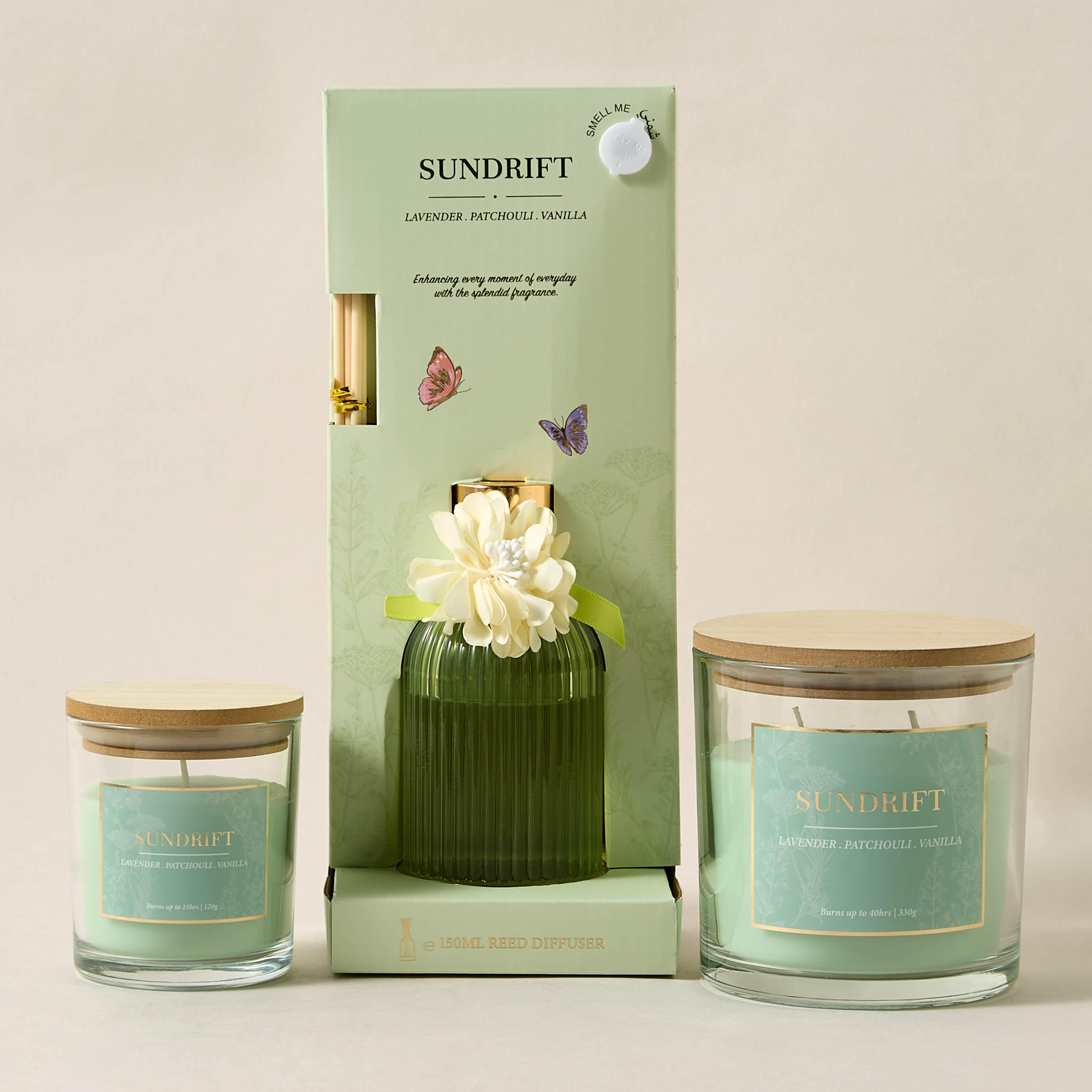 Aura Luxe Jar Candle 330gms Sundrift- Green-household-homefragrance-candles-image-7