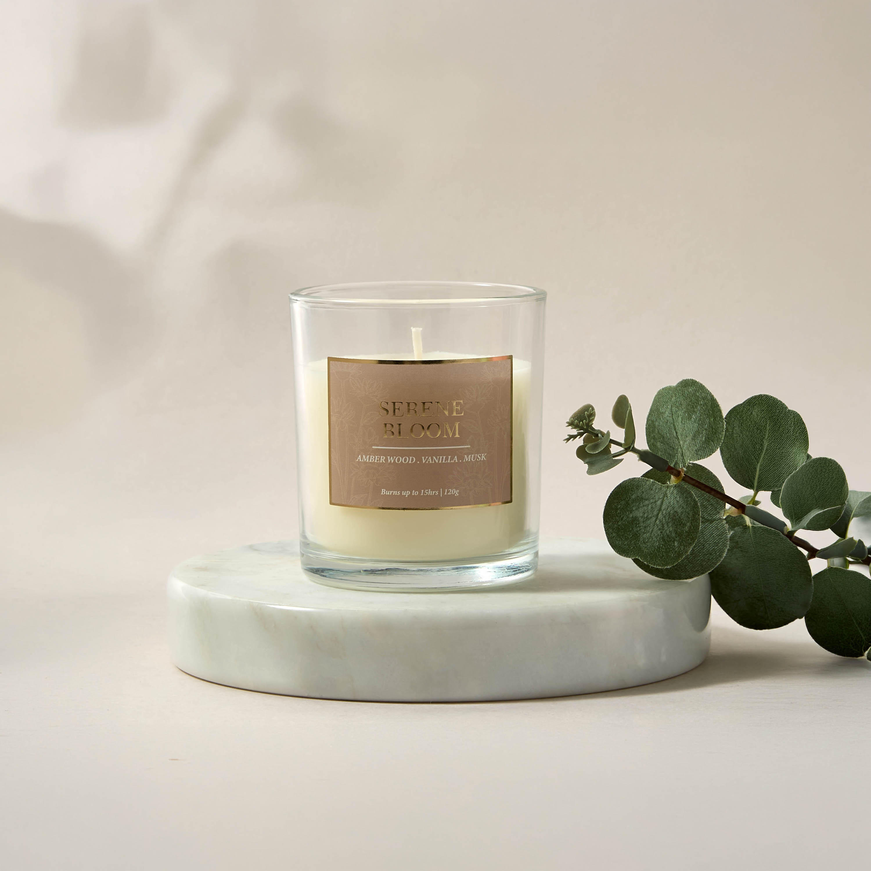 Aura Luxe Jar Candle 120gms Serene Bloom- Clear-household-homefragrance-candles-image-1