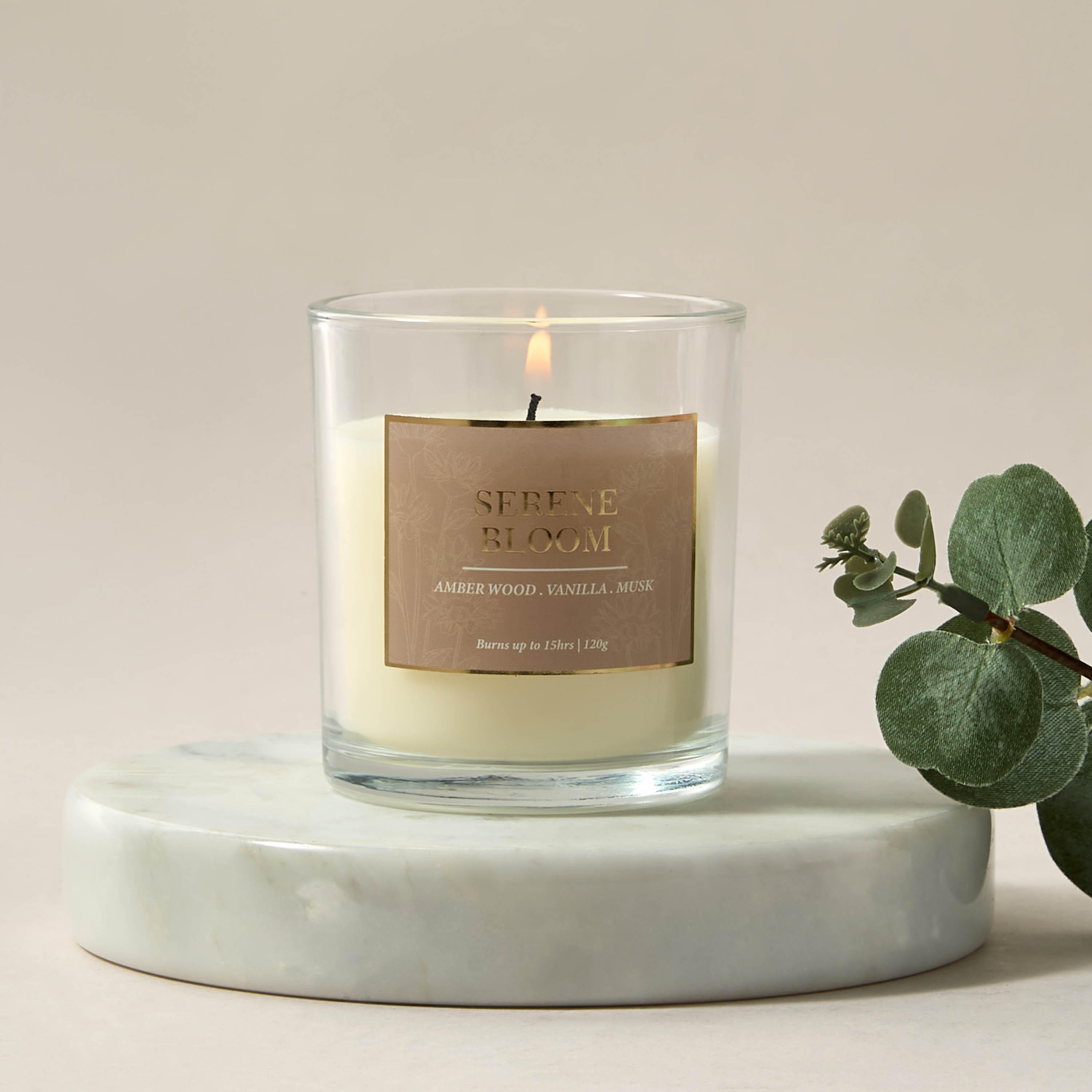 Aura Luxe Jar Candle 120gms Serene Bloom- Clear-household-homefragrance-candles-image-4