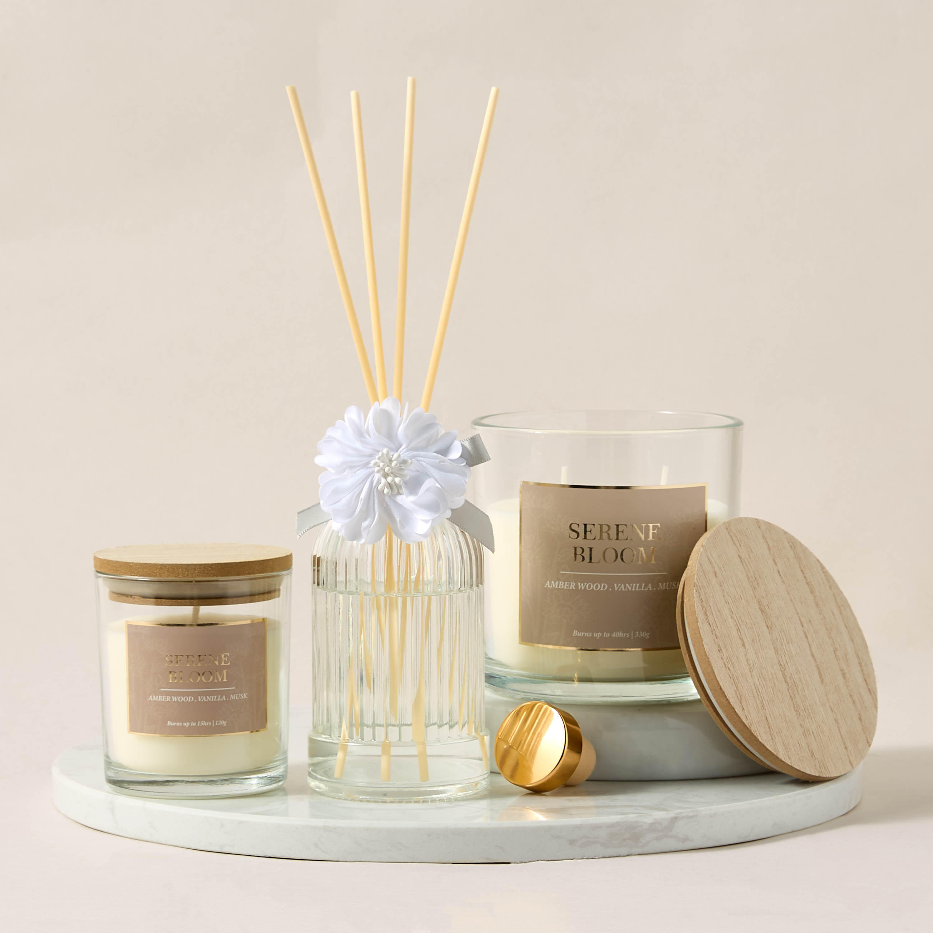 Aura Luxe Jar Candle 120gms Serene Bloom- Clear-household-homefragrance-candles-image-6