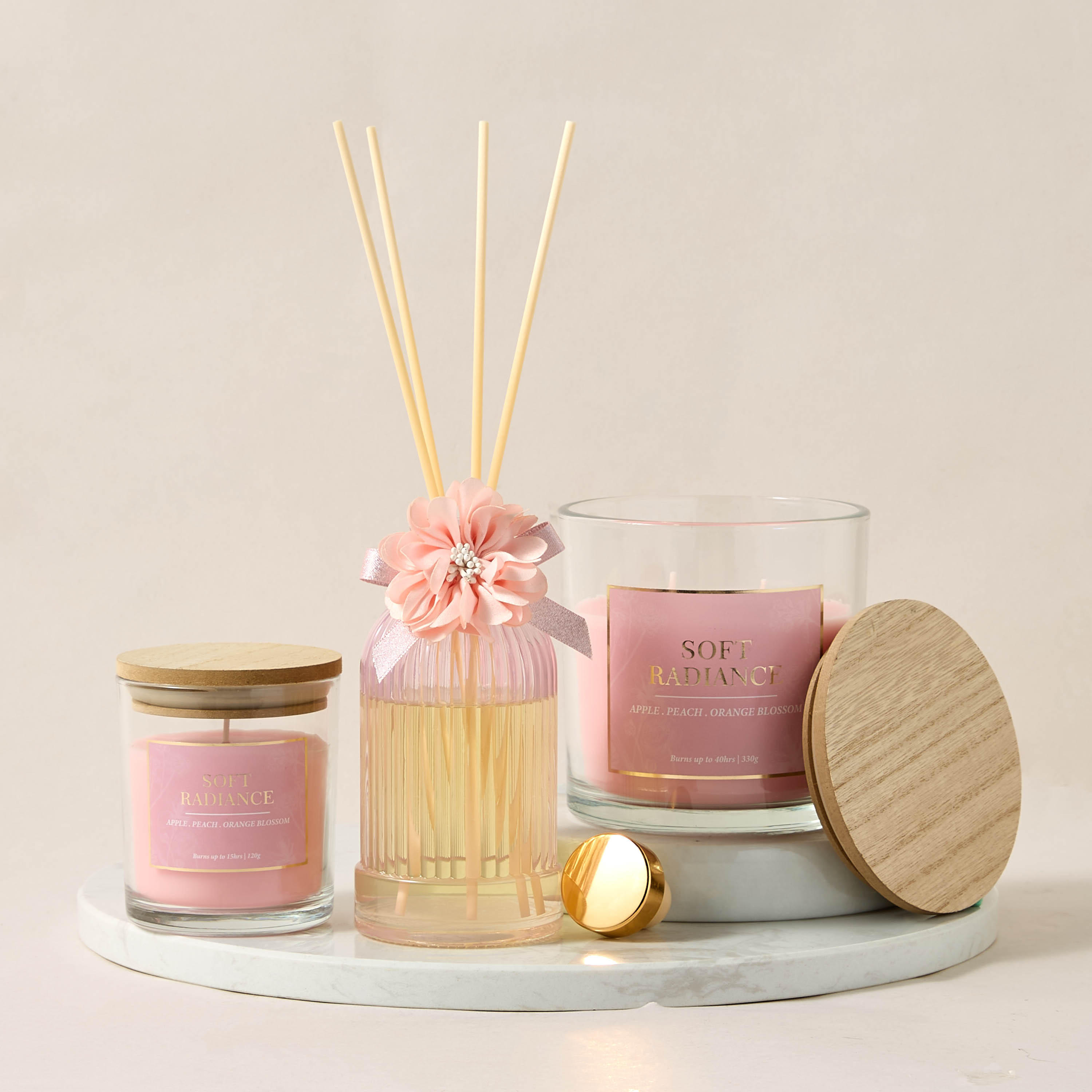 Aura Luxe Jar Candle 120gms Soft Radiance- Pink-household-homefragrance-candles-image-6