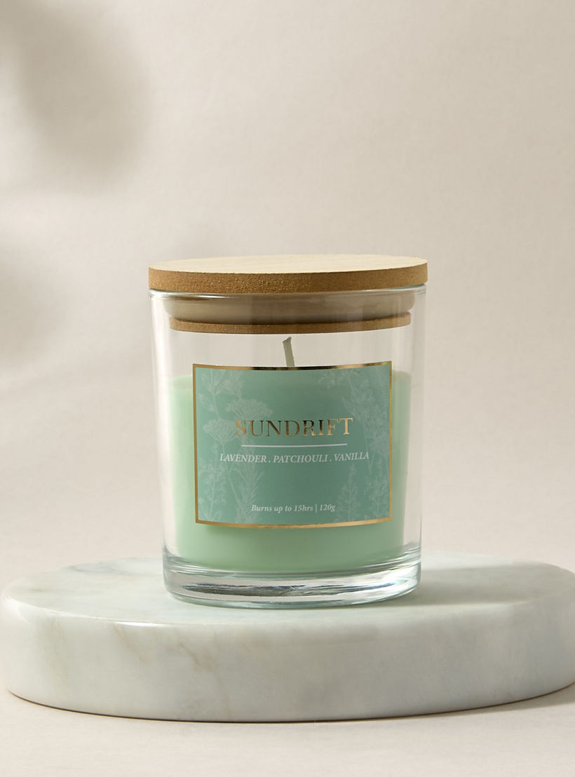 Aura Luxe Jar Candle 120gms Sundrift- Green-household-homefragrance-candles-image-2