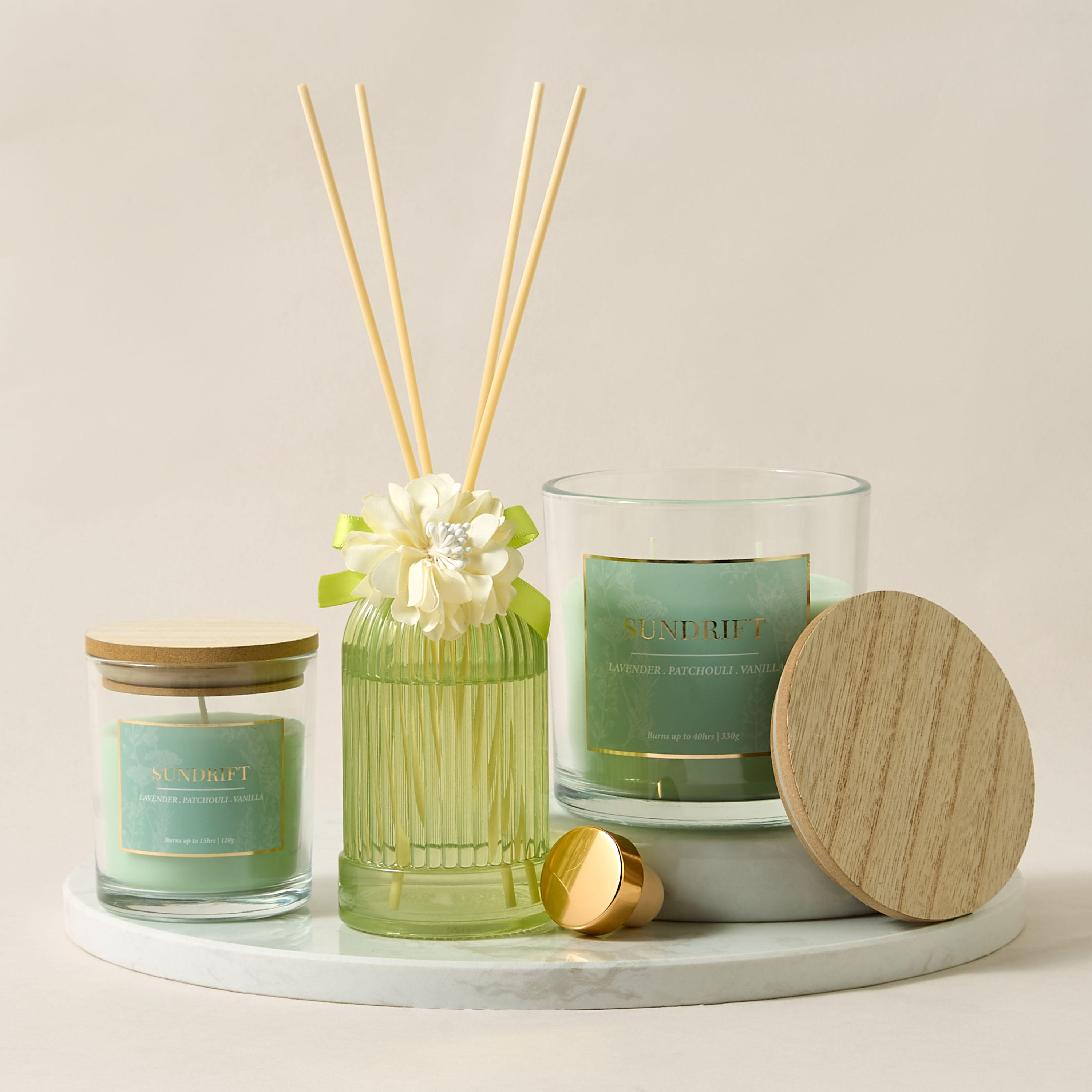 Aura Luxe Jar Candle 120gms Sundrift- Green-household-homefragrance-candles-image-6