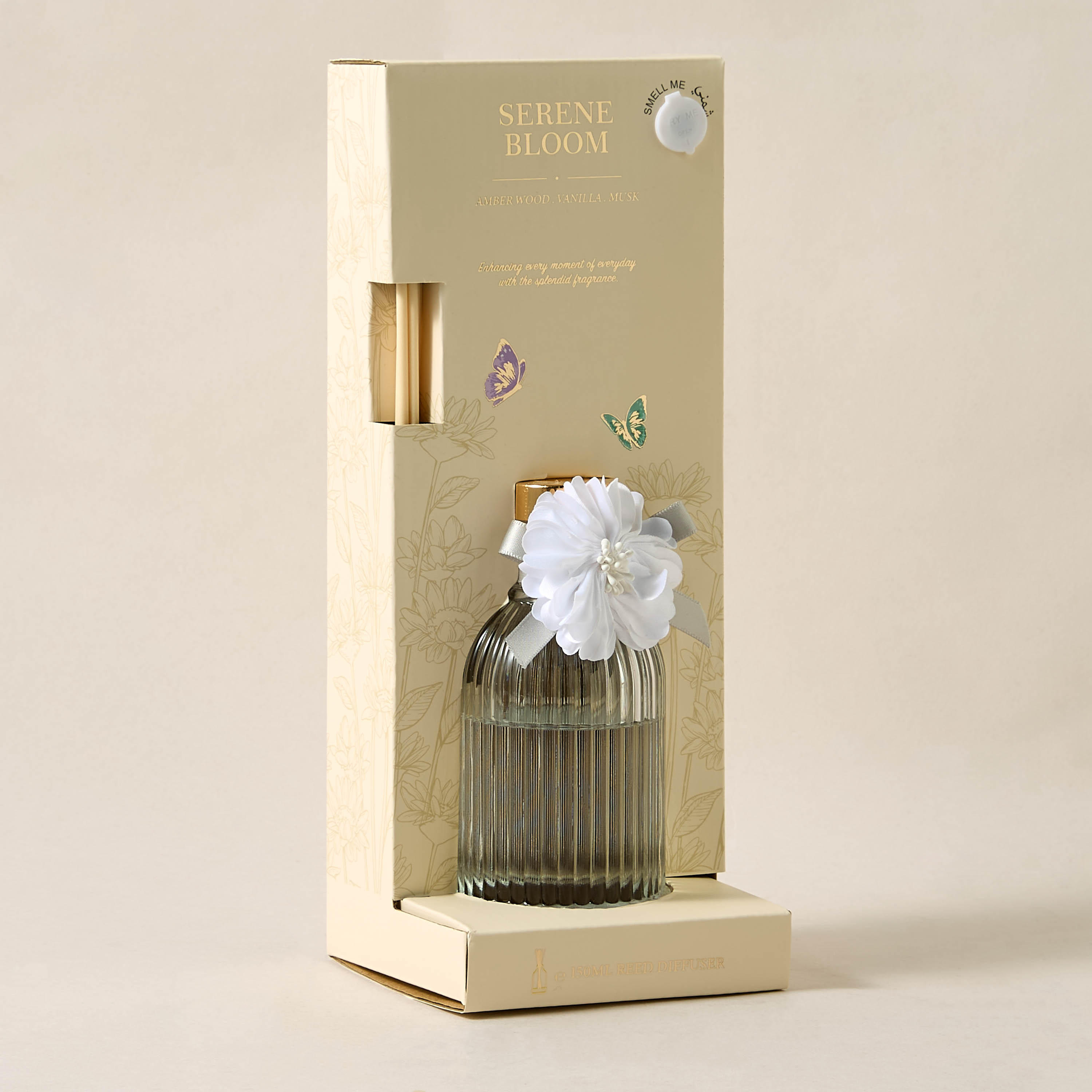 Aura Luxe Reed Diffuser 150ml Serene Bloom- Clear-household-homefragrance-reeddiffusers-image-4