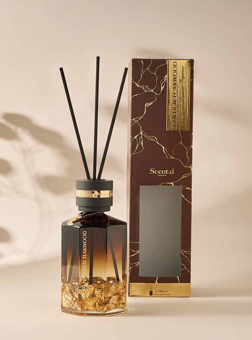 Aurum Reed Diffuser 900ML Golden Teakwood- Brown-household-homefragrance-reeddiffusers-image-3