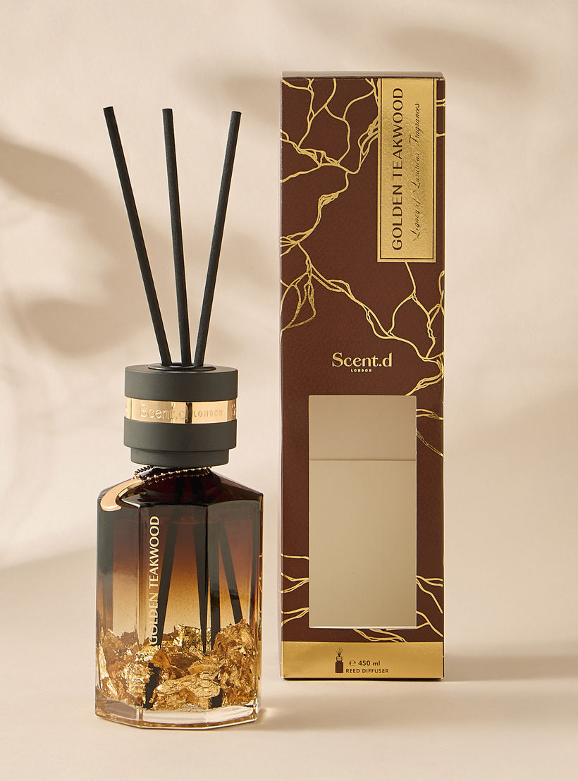 Aurum Reed Diffuser 450ML Golden Teakwood- Brown-household-homefragrance-reeddiffusers-image-3