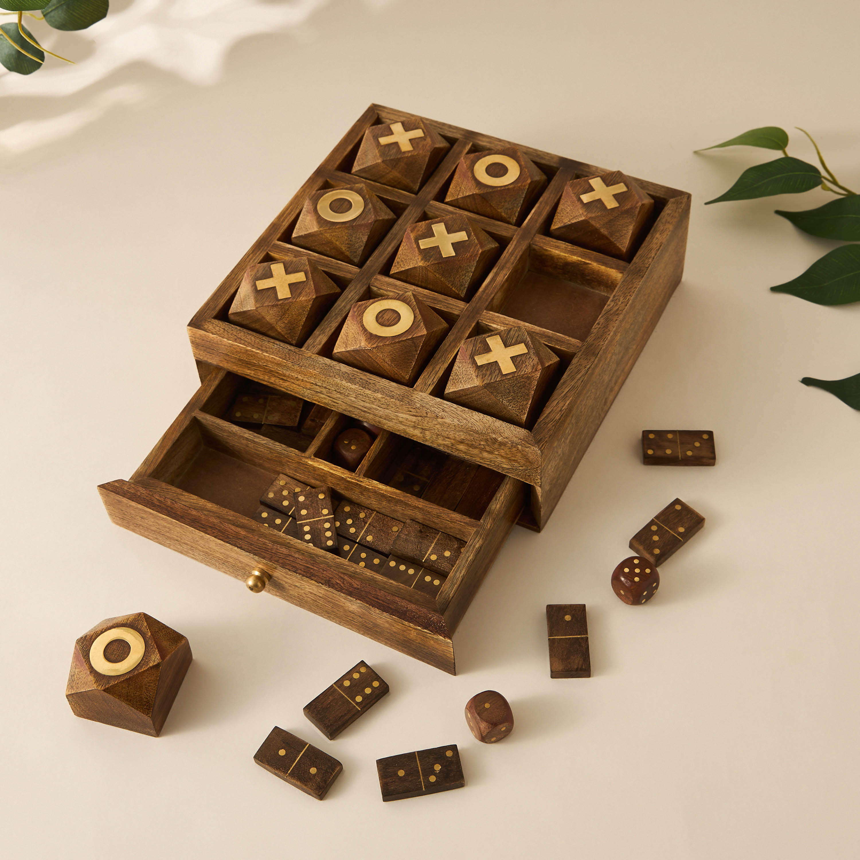 Decorative Wooden Tic-Tac-Toe Game Set-household-decor-decorativeobjectsandsculptures-image-1
