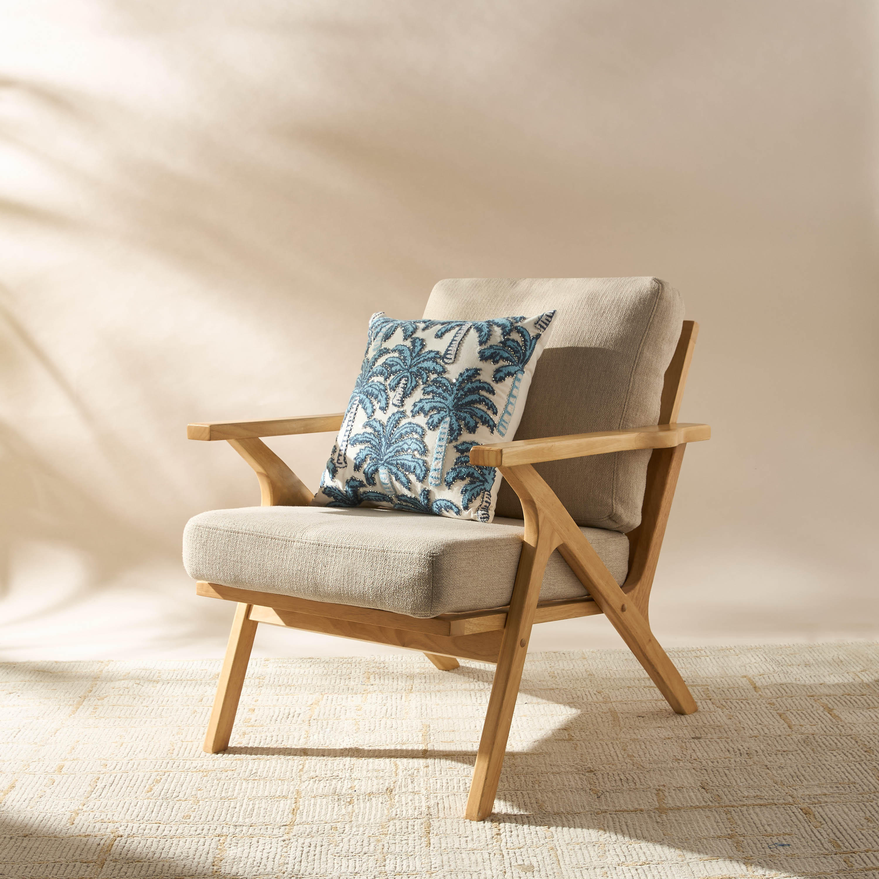 Palm Tree Embellished Filled Cushion - 45x45 cms-household-cushionsandthrows-filledcushions-decorativecushions-image-2