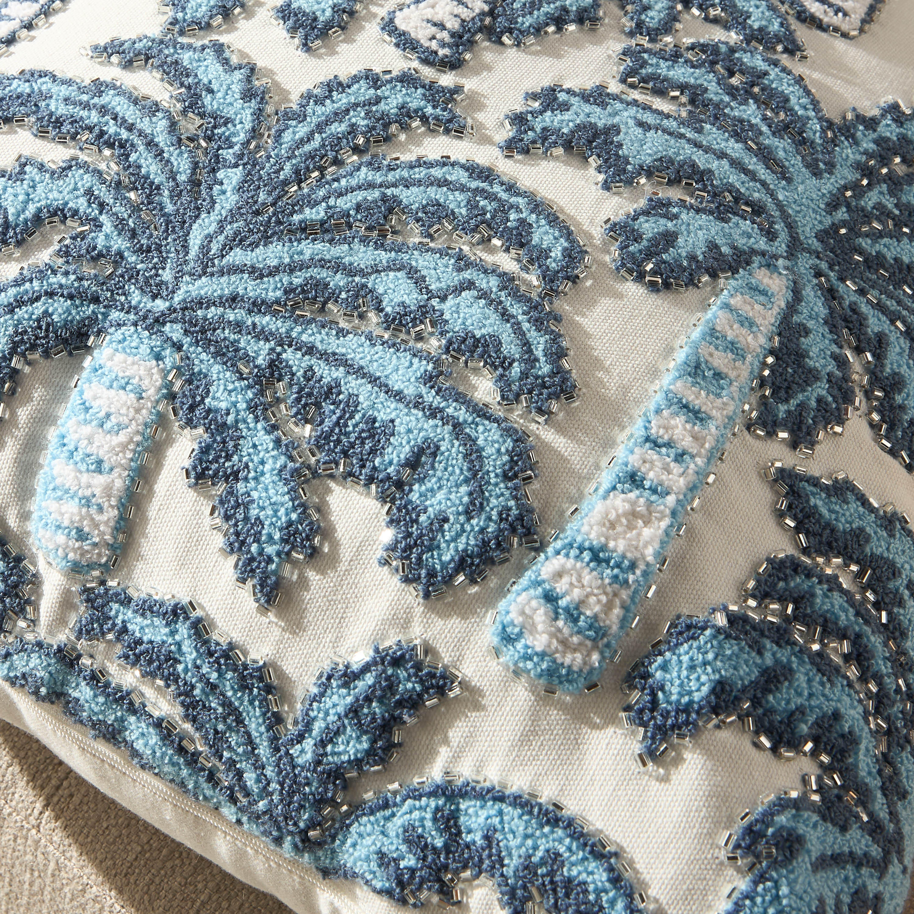 Palm Tree Embellished Filled Cushion - 45x45 cms-household-cushionsandthrows-filledcushions-decorativecushions-image-3
