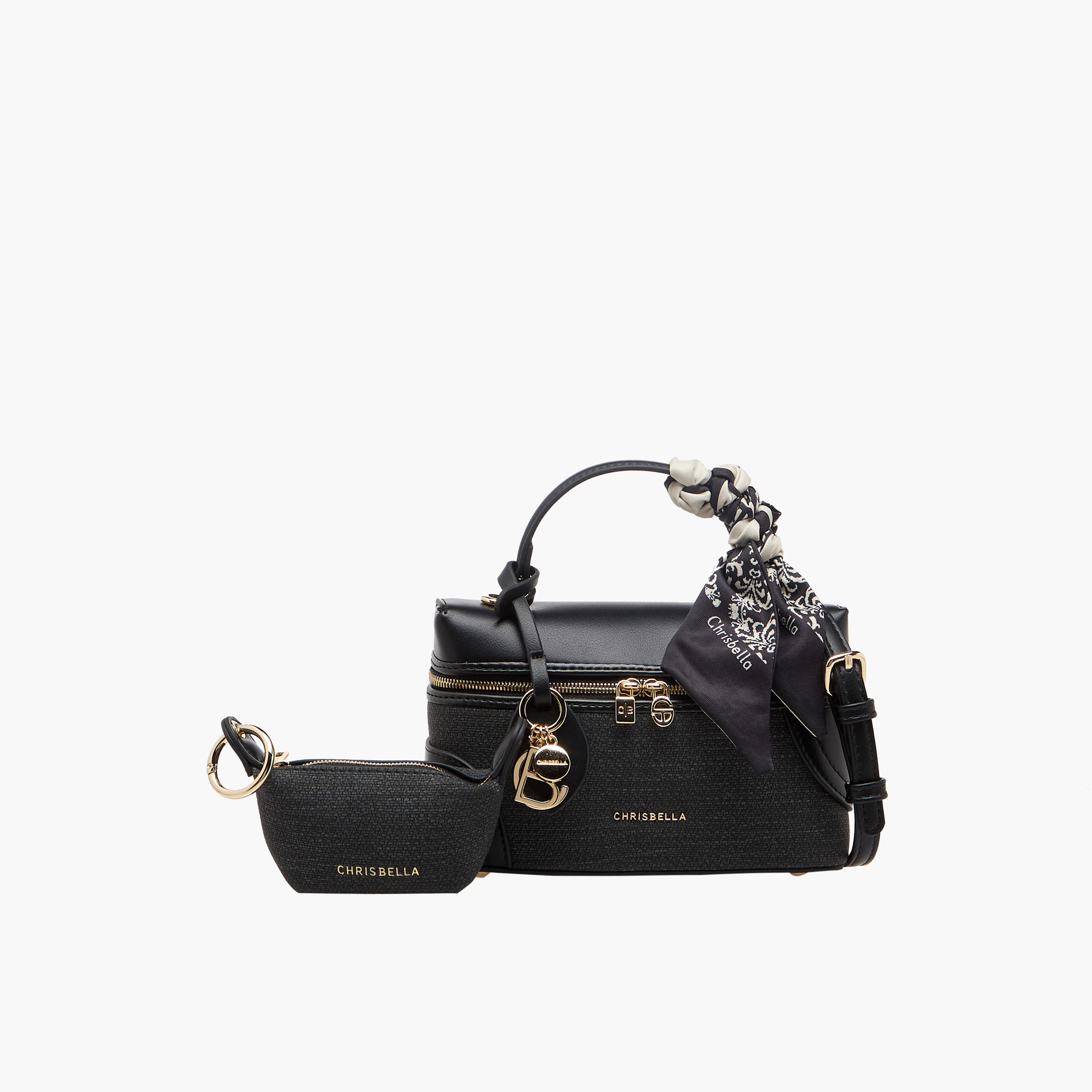 Chrisbella Scarf Accent Crossbody Bag with Pouch-women-bagsandwallets-handbags-image-1