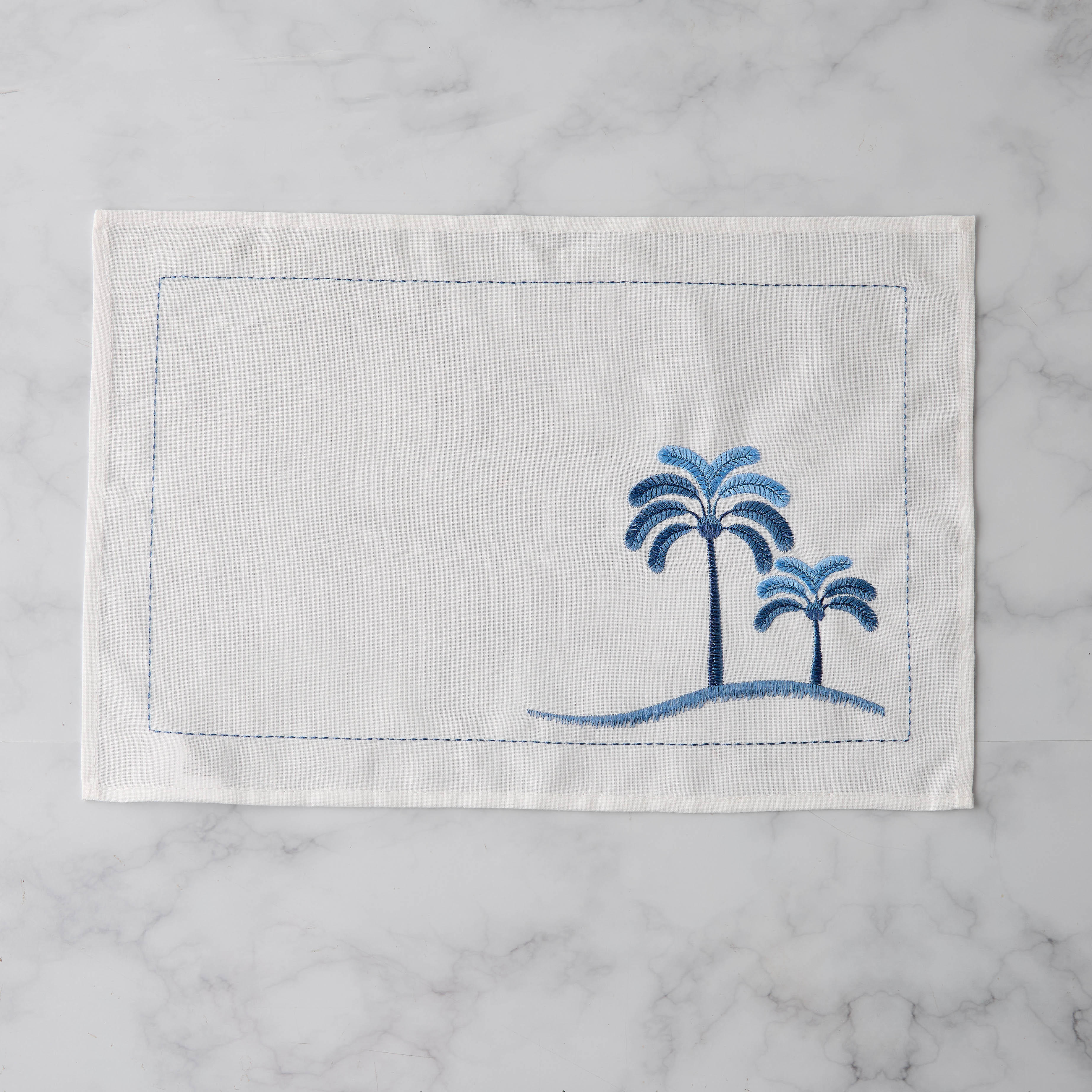 Palm Tree Embroidered 4-Piece Placemat Set - 45x30 cms-household-dining-tablelinen-placemats-image-2