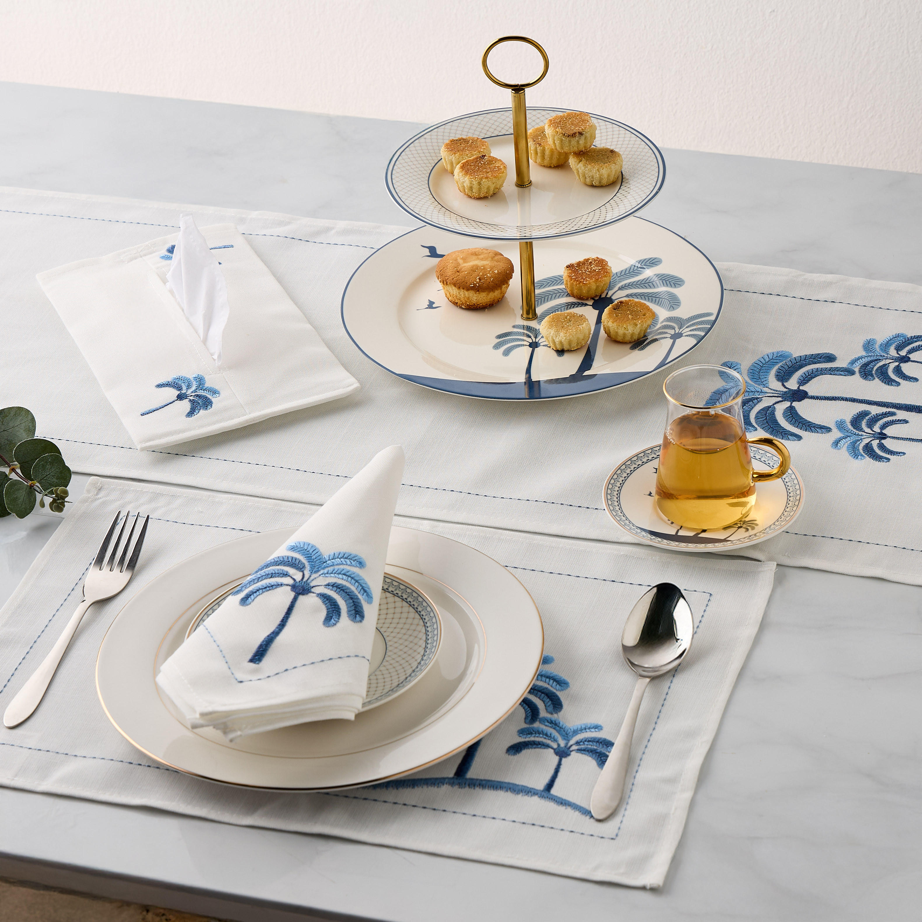 Palm Tree Embroidered Table Runner - 180x33 cms-household-dining-tablelinen-runnersandtablecovers-image-5