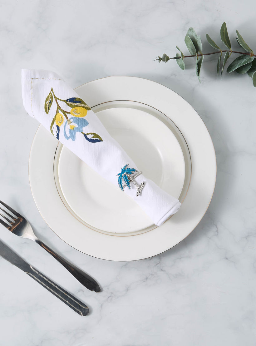 Floral Textured Napkin Ring - Set of 4-household-dining-tablelinen-napkinsandaccessories-image-2