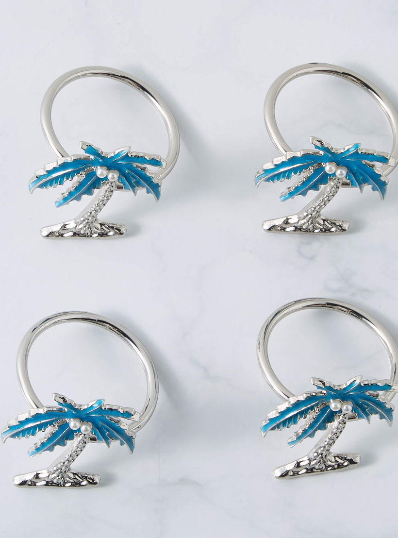 Floral Textured Napkin Ring - Set of 4-household-dining-tablelinen-napkinsandaccessories-image-5