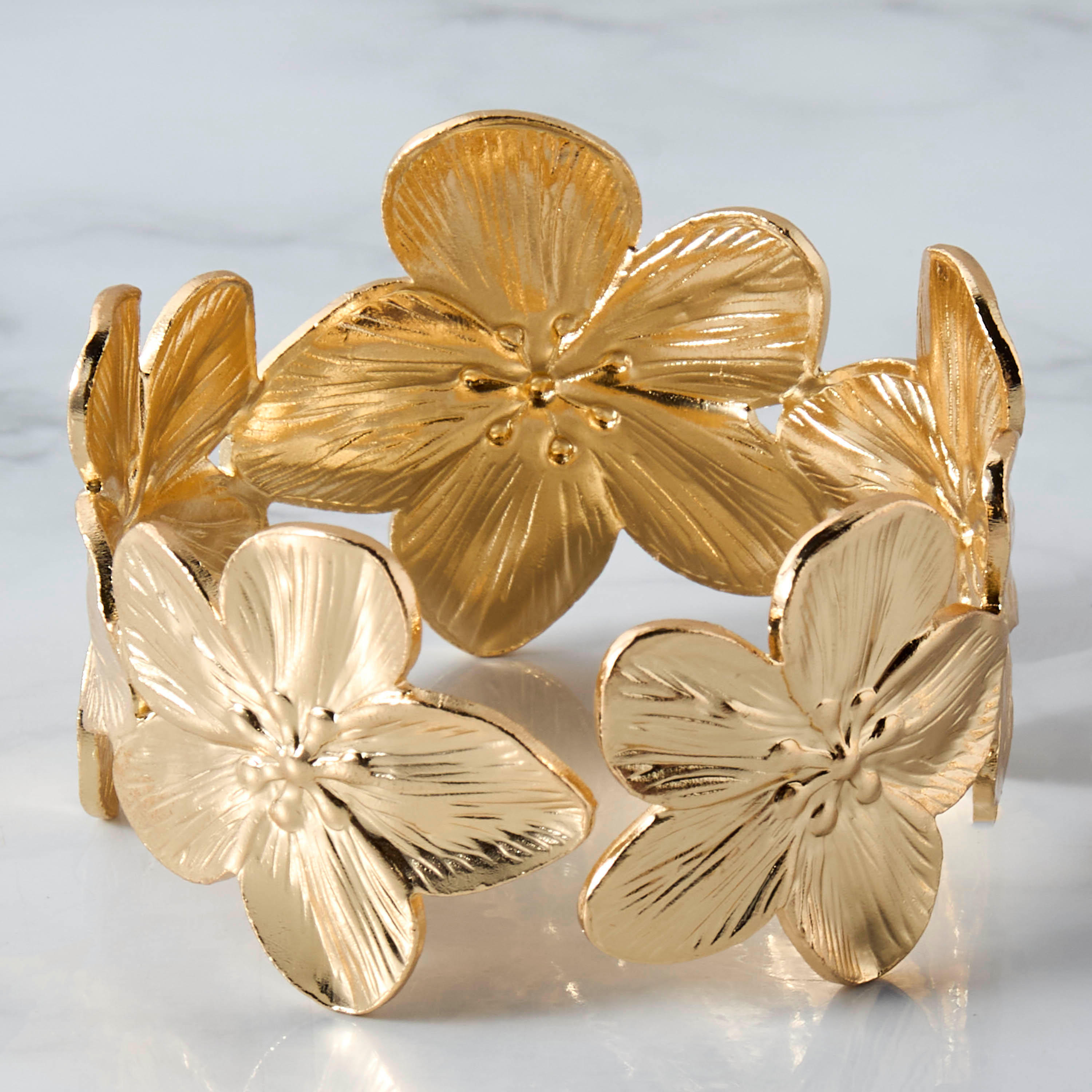 Floral Textured Napkin Ring - Set of 4-household-dining-tablelinen-napkinsandaccessories-image-2