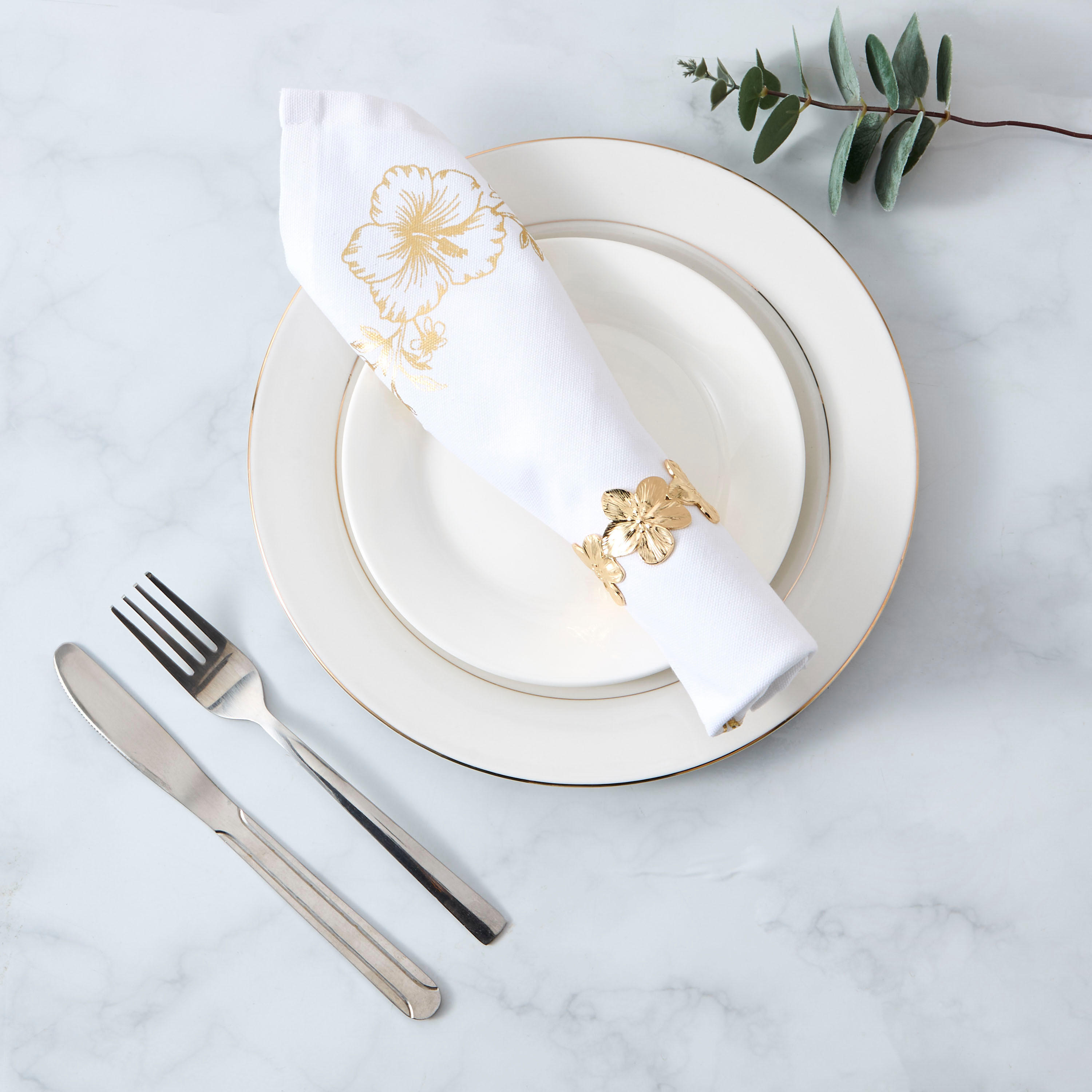 Floral Textured Napkin Ring - Set of 4-household-dining-tablelinen-napkinsandaccessories-image-4