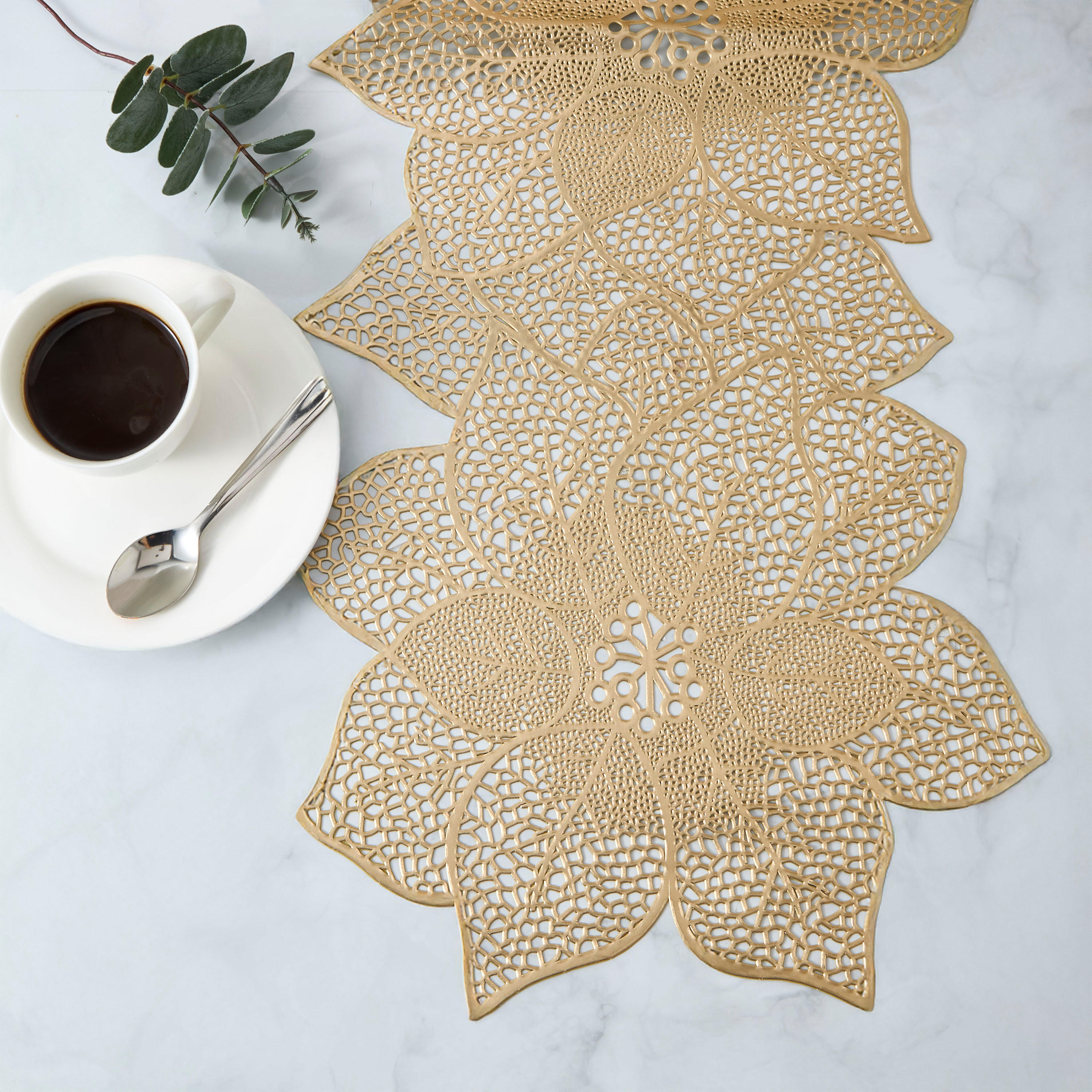 Hibiscus Floral Shaped Table Runner - 91x35 cms-household-dining-tablelinen-runnersandtablecovers-image-2