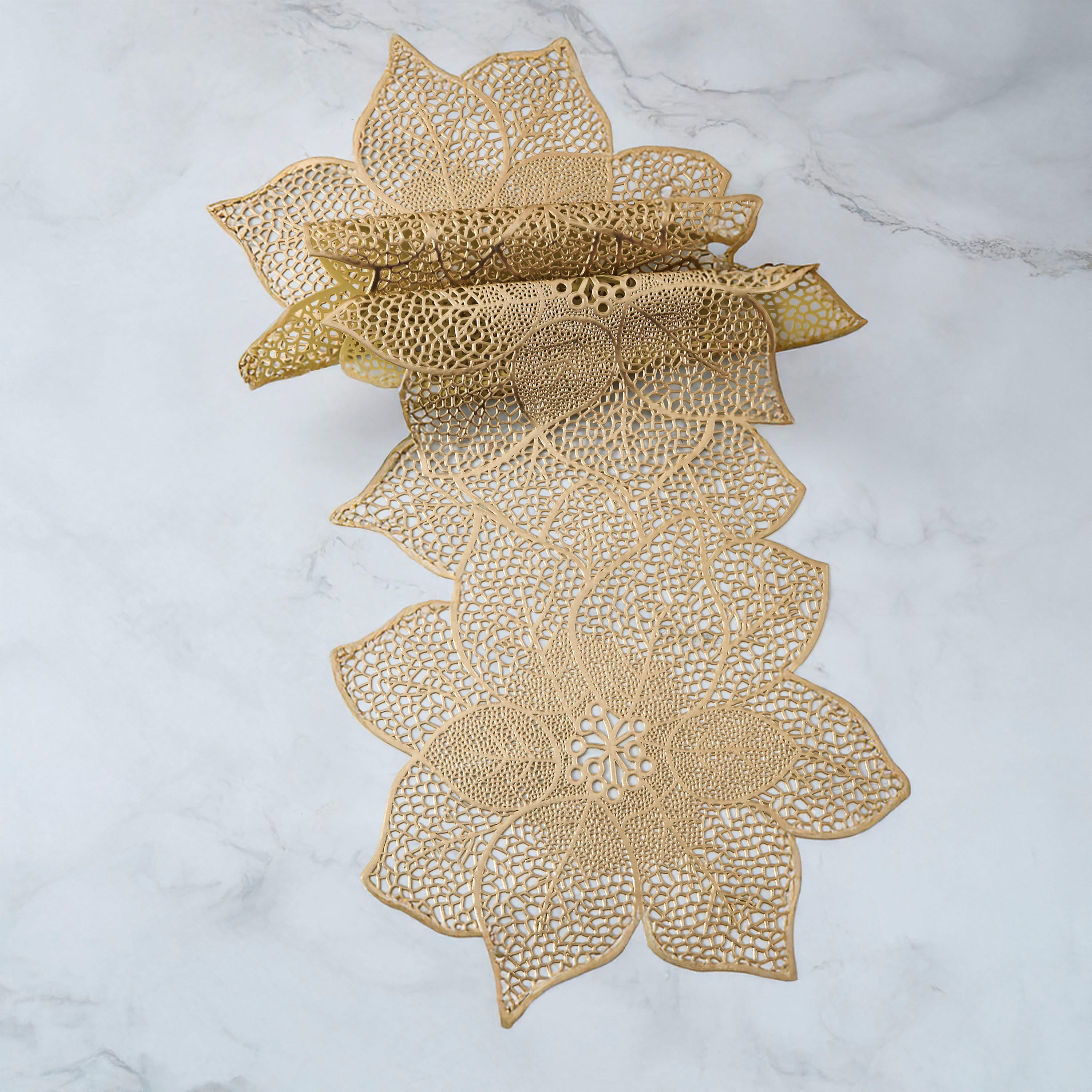 Hibiscus Floral Shaped Table Runner - 91x35 cms-household-dining-tablelinen-runnersandtablecovers-image-3