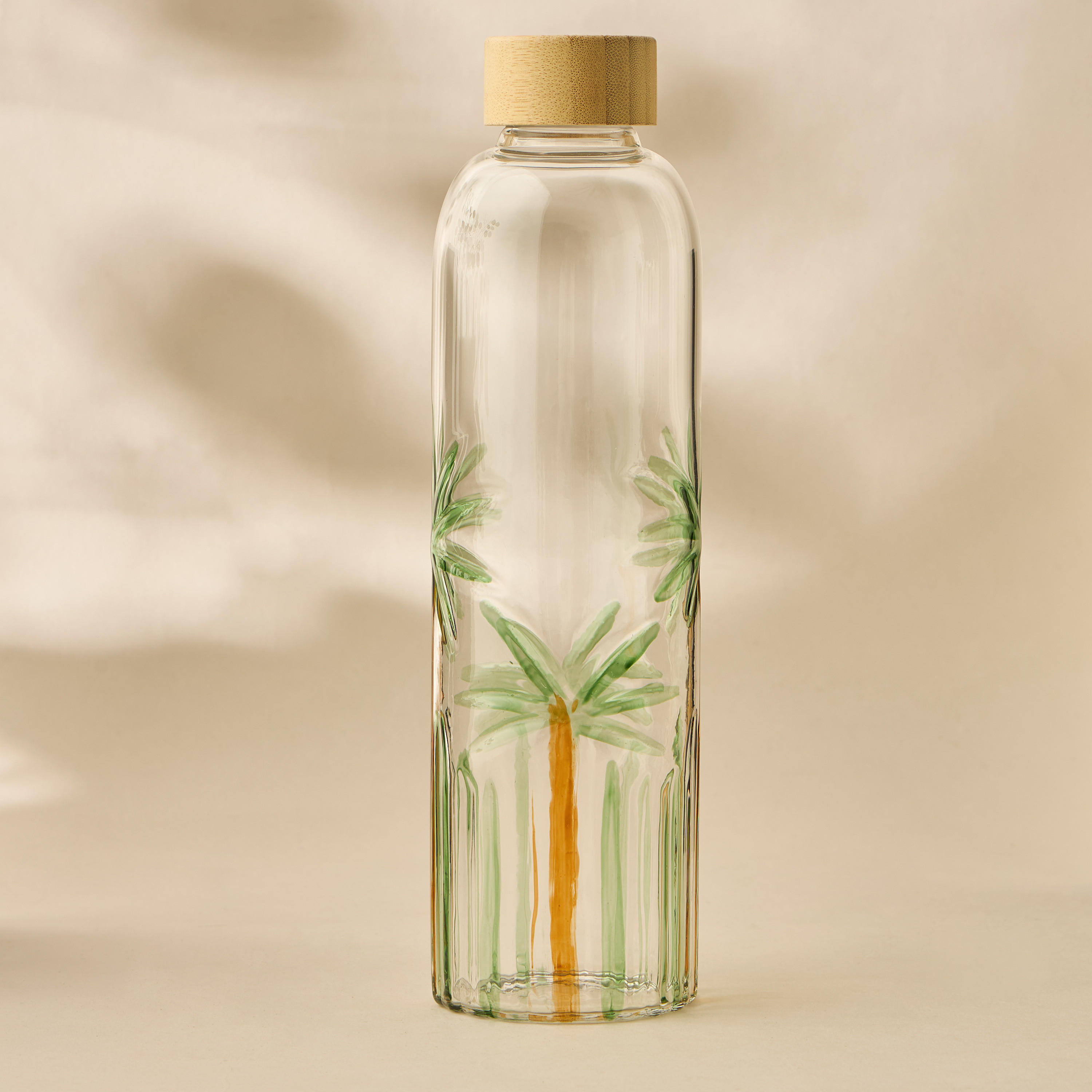 Palm Tree Print Glass Water Bottle-household-dining-drinkserveware-bottles-image-1