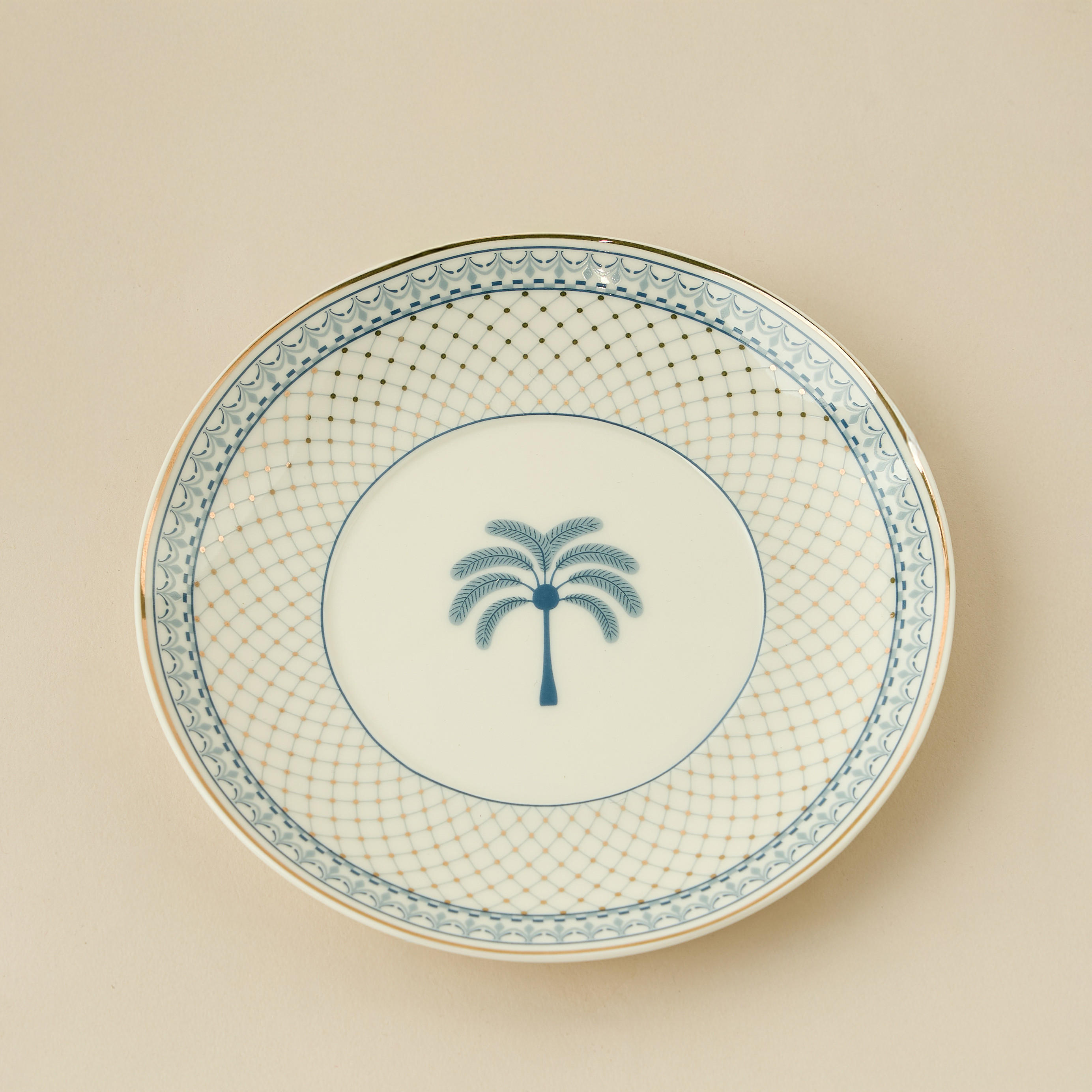 Palm Tree Print 4-Piece Bone China Cup and Saucer Set - 200 ml-household-dining-teaandcoffee-teaandcoffeesets-image-5