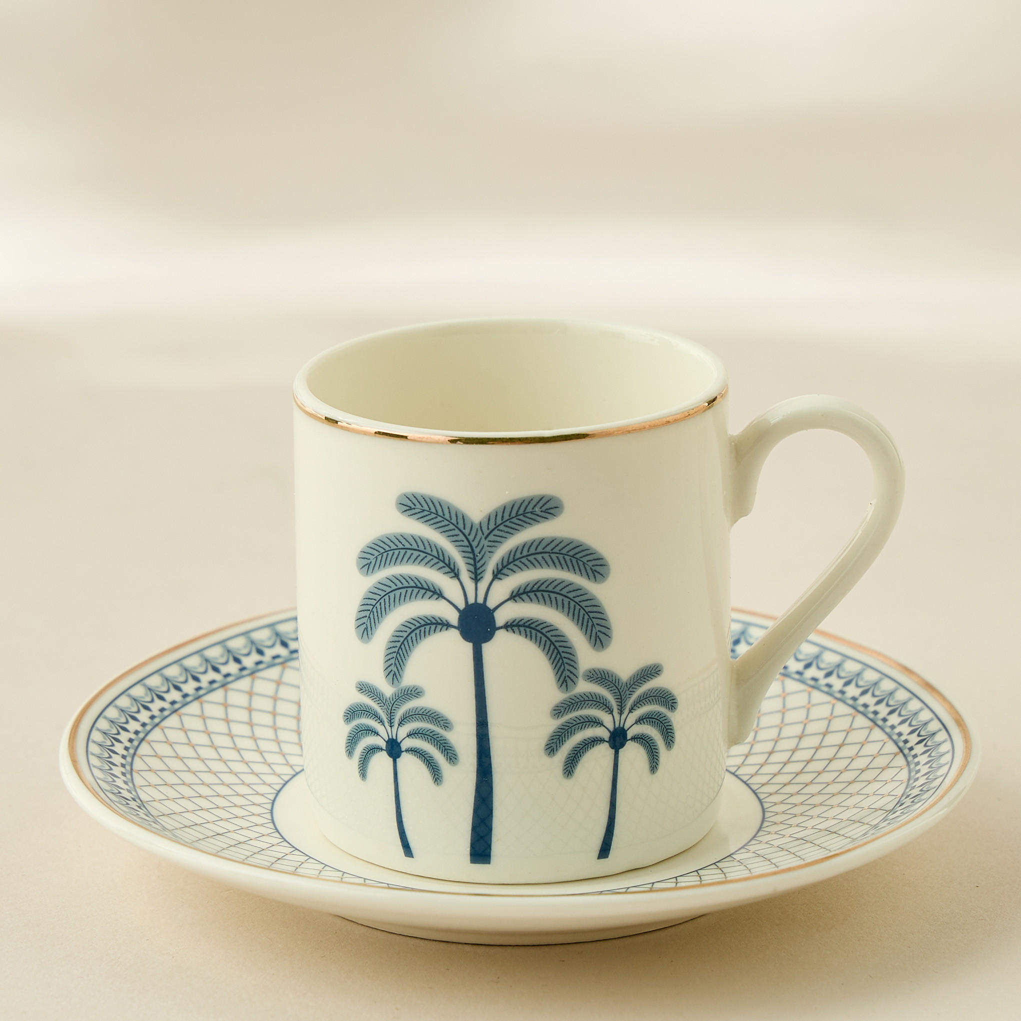 Palm Tree Print 12-Piece Cup and Saucer Set - 70 ml-household-dining-teaandcoffee-teaandcoffeesets-image-2