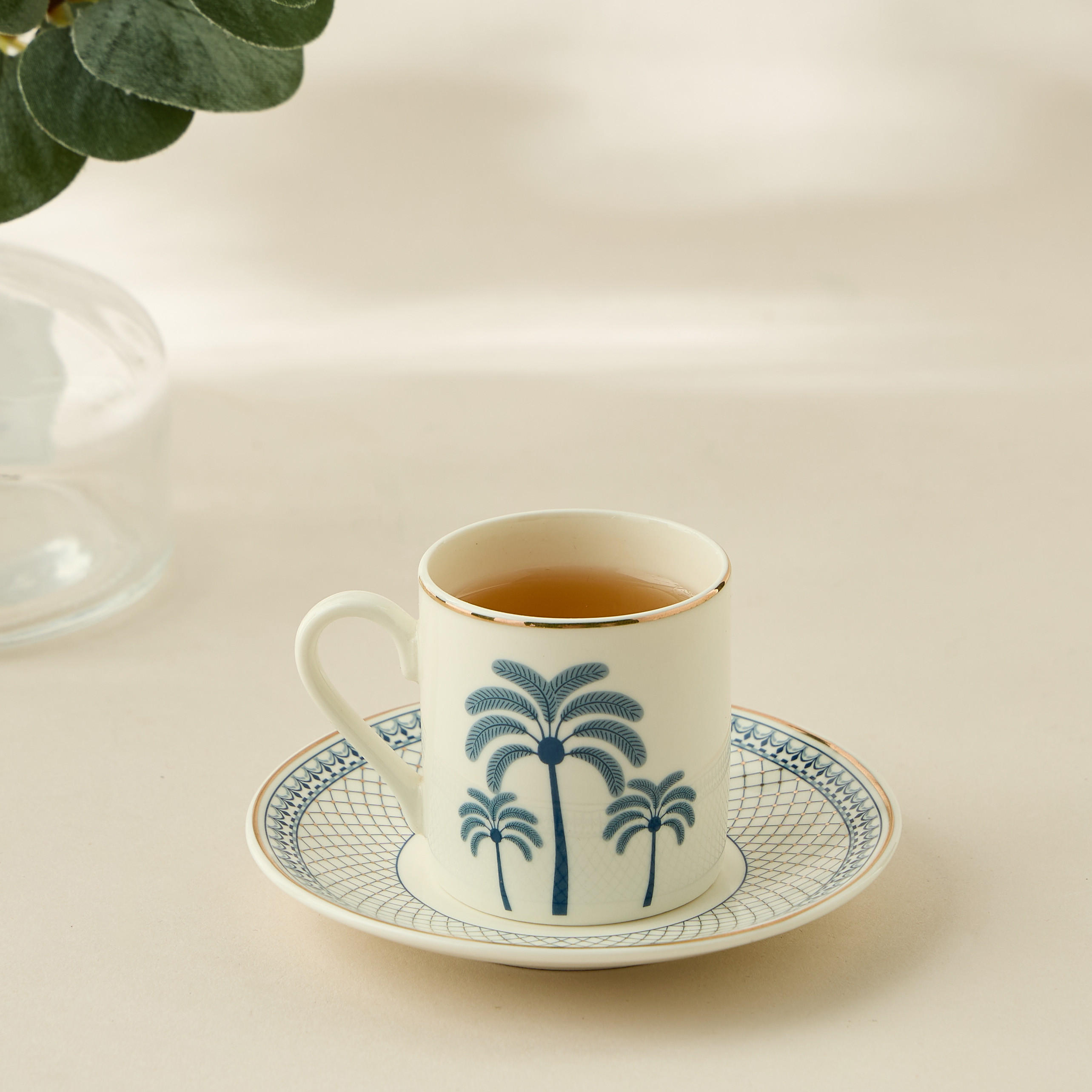 Palm Tree Print 12-Piece Cup and Saucer Set - 70 ml-household-dining-teaandcoffee-teaandcoffeesets-image-6