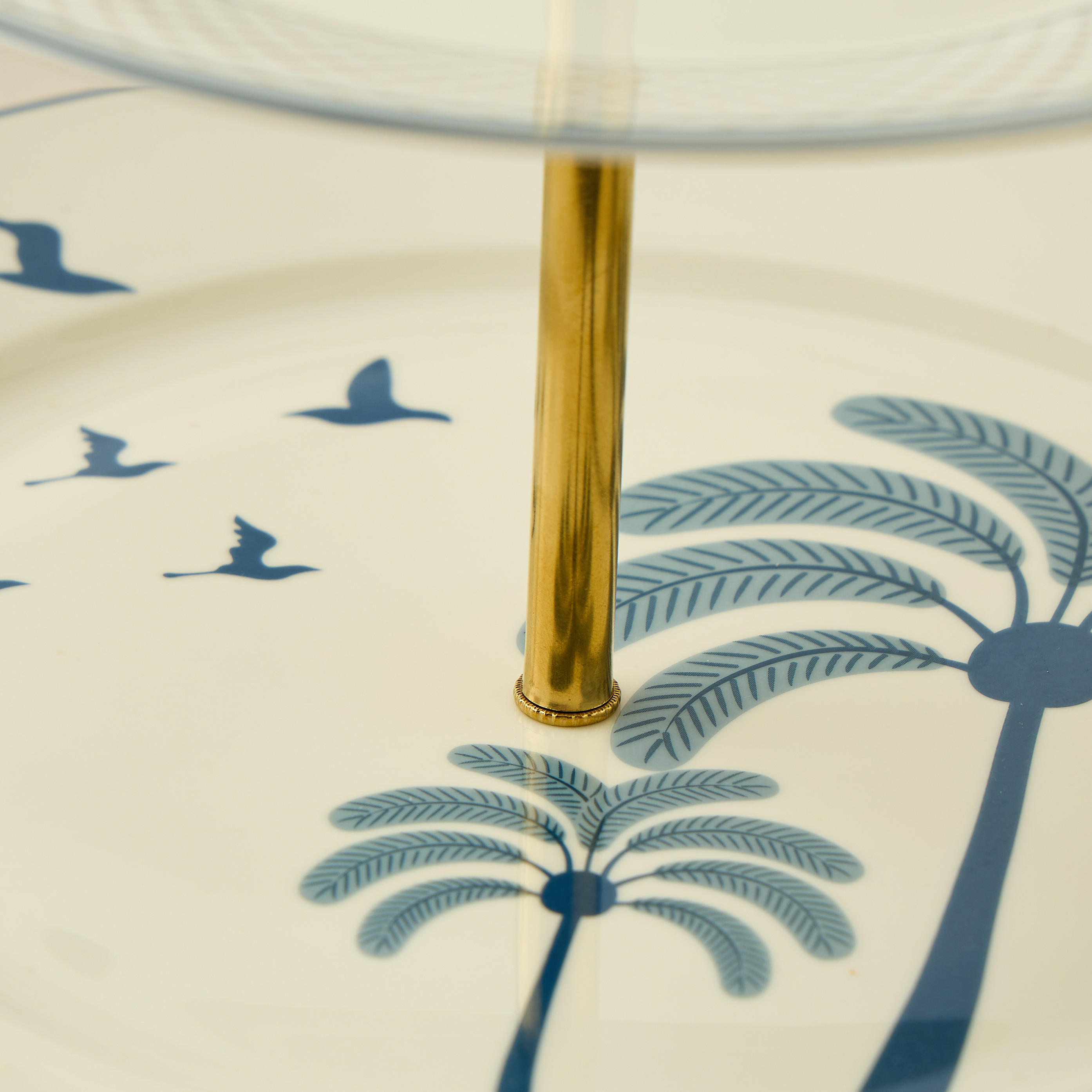 Palm Tree Print Bone China 2-Tier Cake Stand-household-dining-serveware-cakestands-image-2