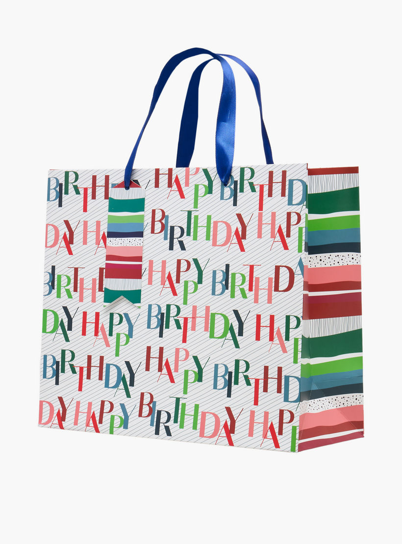 Findz Happy Birthday Print Paper Gift Bag - Large-household-giftingaccessories-giftings-image-2