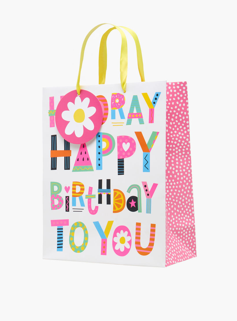 Findz Happy Birthday Print Paper Gift Bag - Large-household-giftingaccessories-giftings-image-2