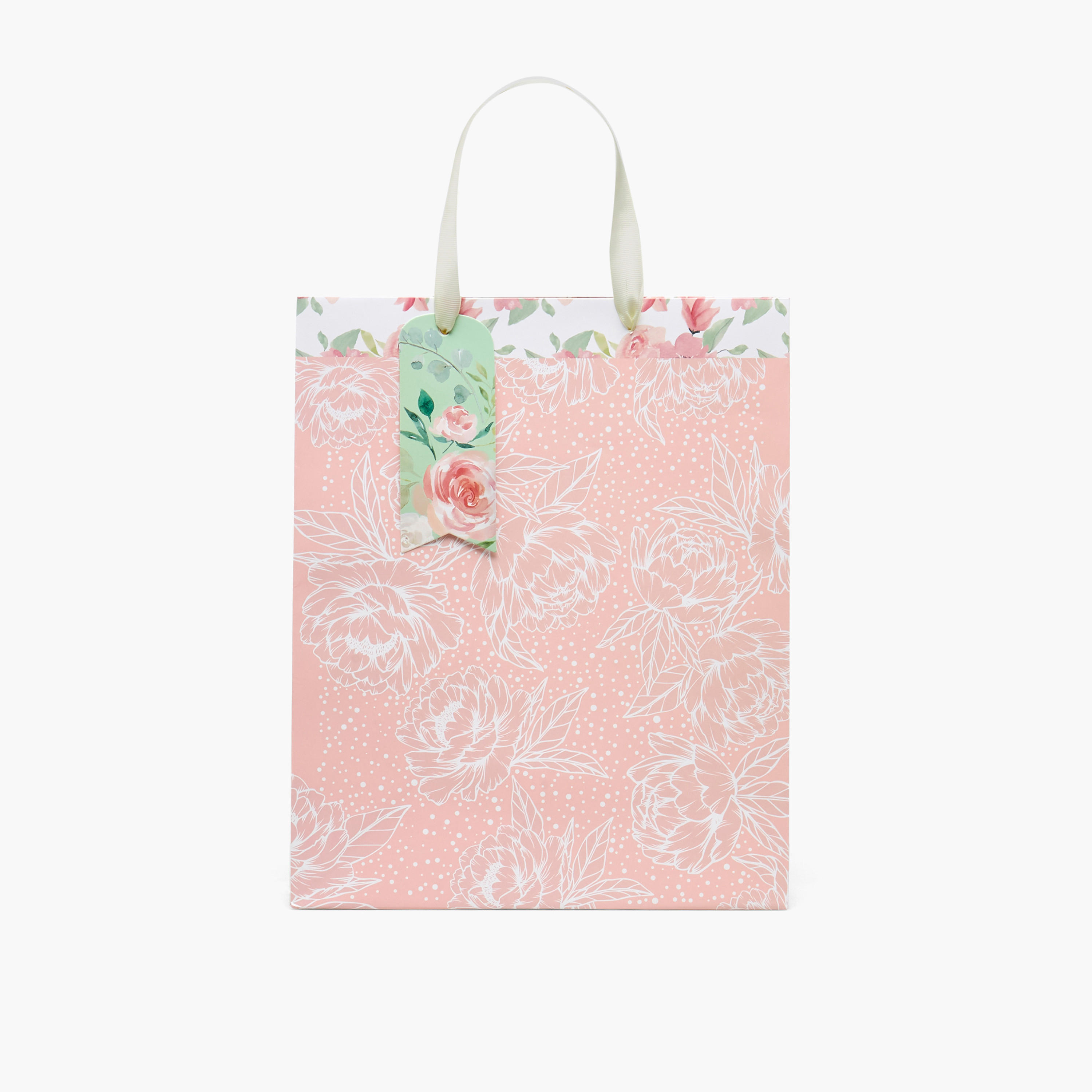 Findz Floral Print Paper Gift Bag - Large-household-giftingaccessories-giftings-image-1