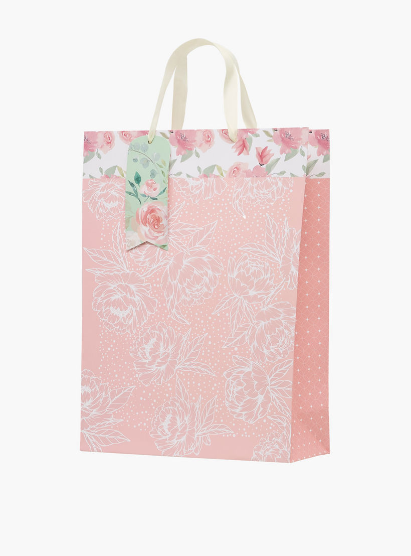 Findz Flower and Butterfly Print Extra Large Gift Bag - 42x31x12 cms-household-giftingaccessories-giftings-image-2