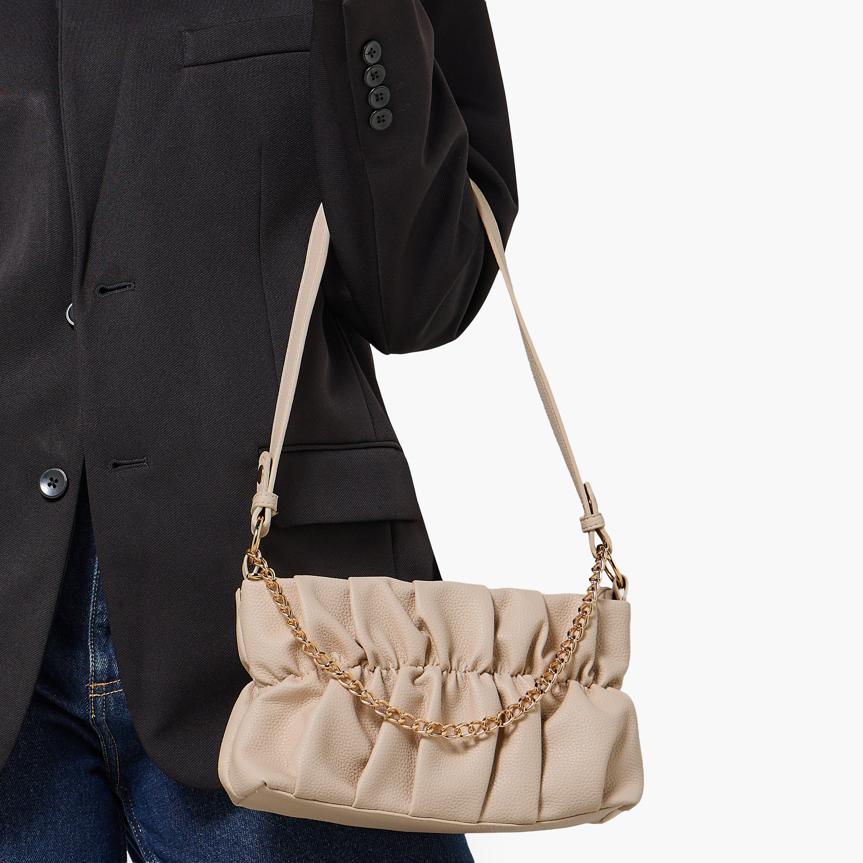 Adore Ruched Detail Crossbody Bag with Detachable Strap-women-bagsandwallets-handbags-image-2
