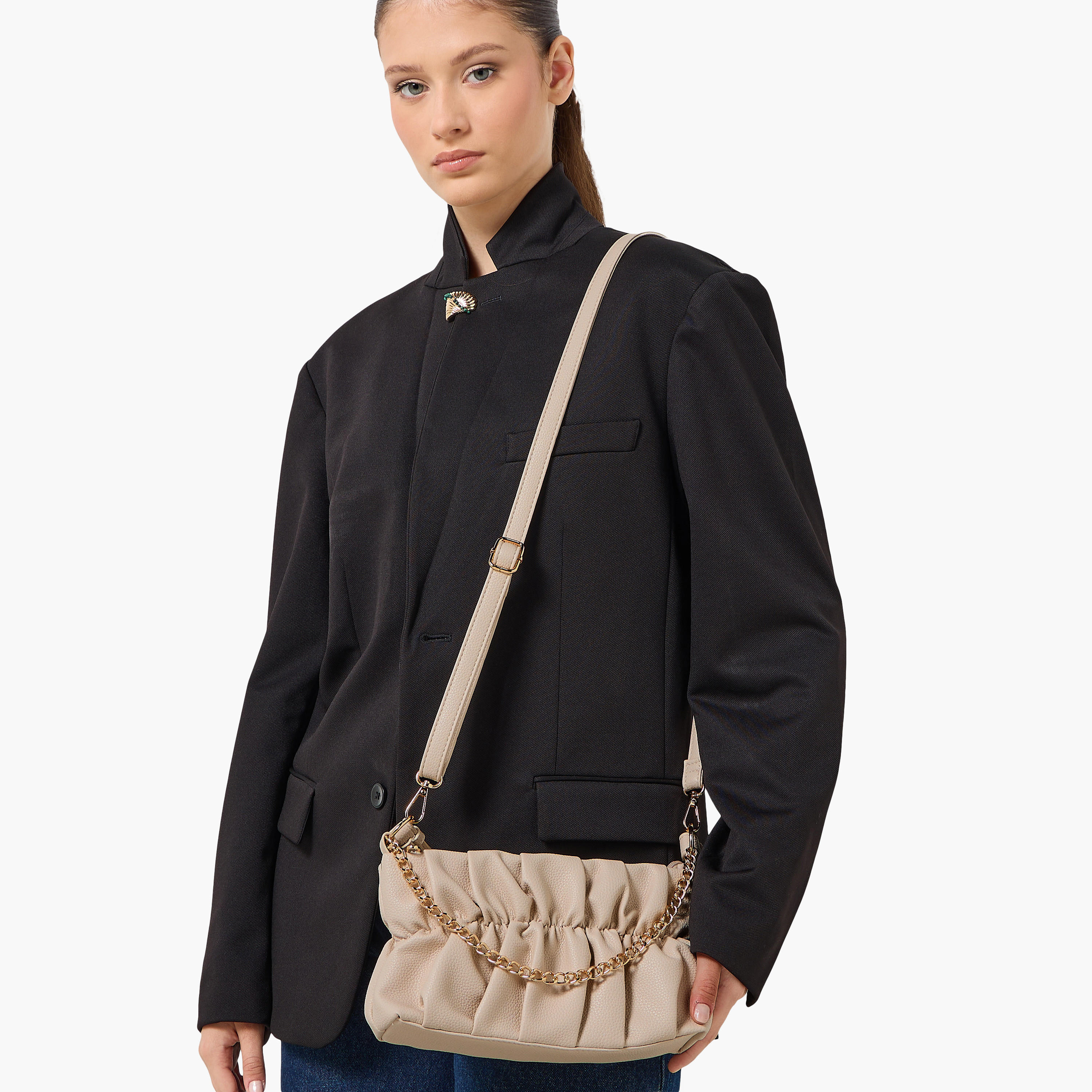 Adore Ruched Detail Crossbody Bag with Detachable Strap-women-bagsandwallets-handbags-image-8